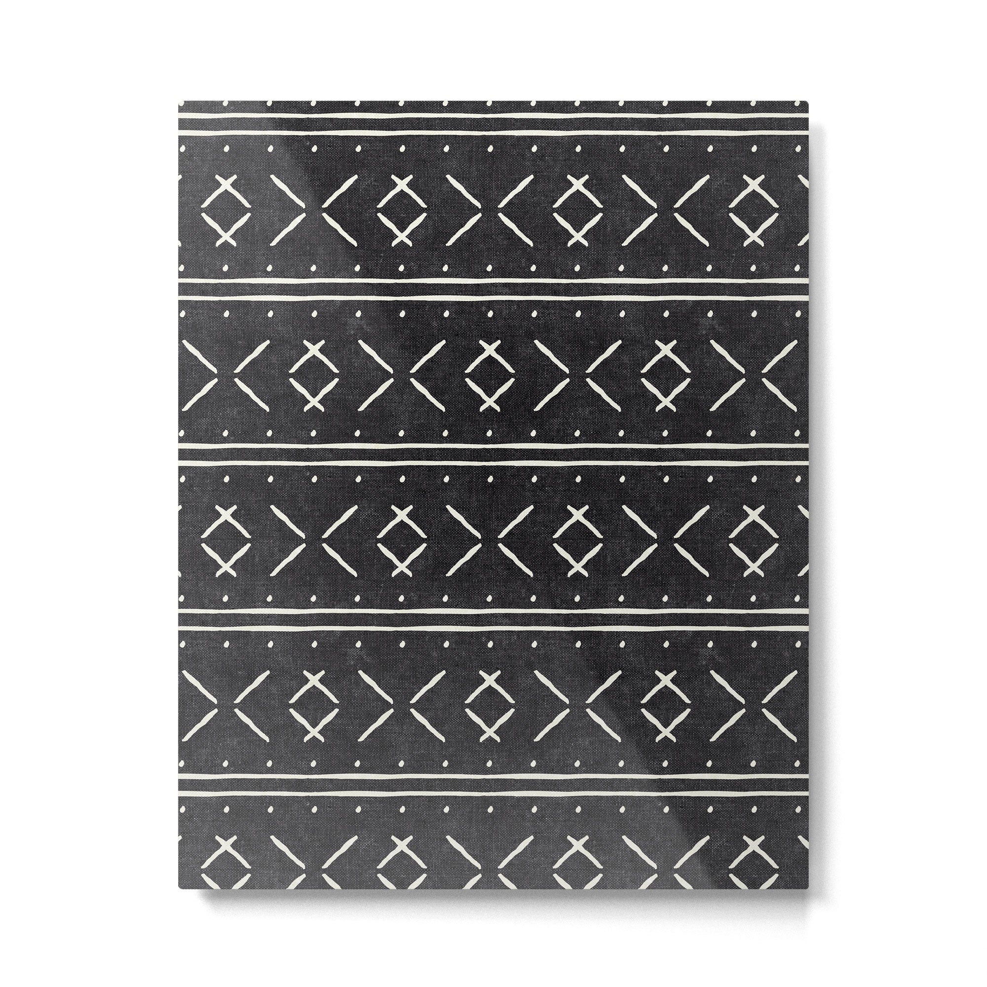 mud cloth stitch - onyx Metal Print | TeksDecor