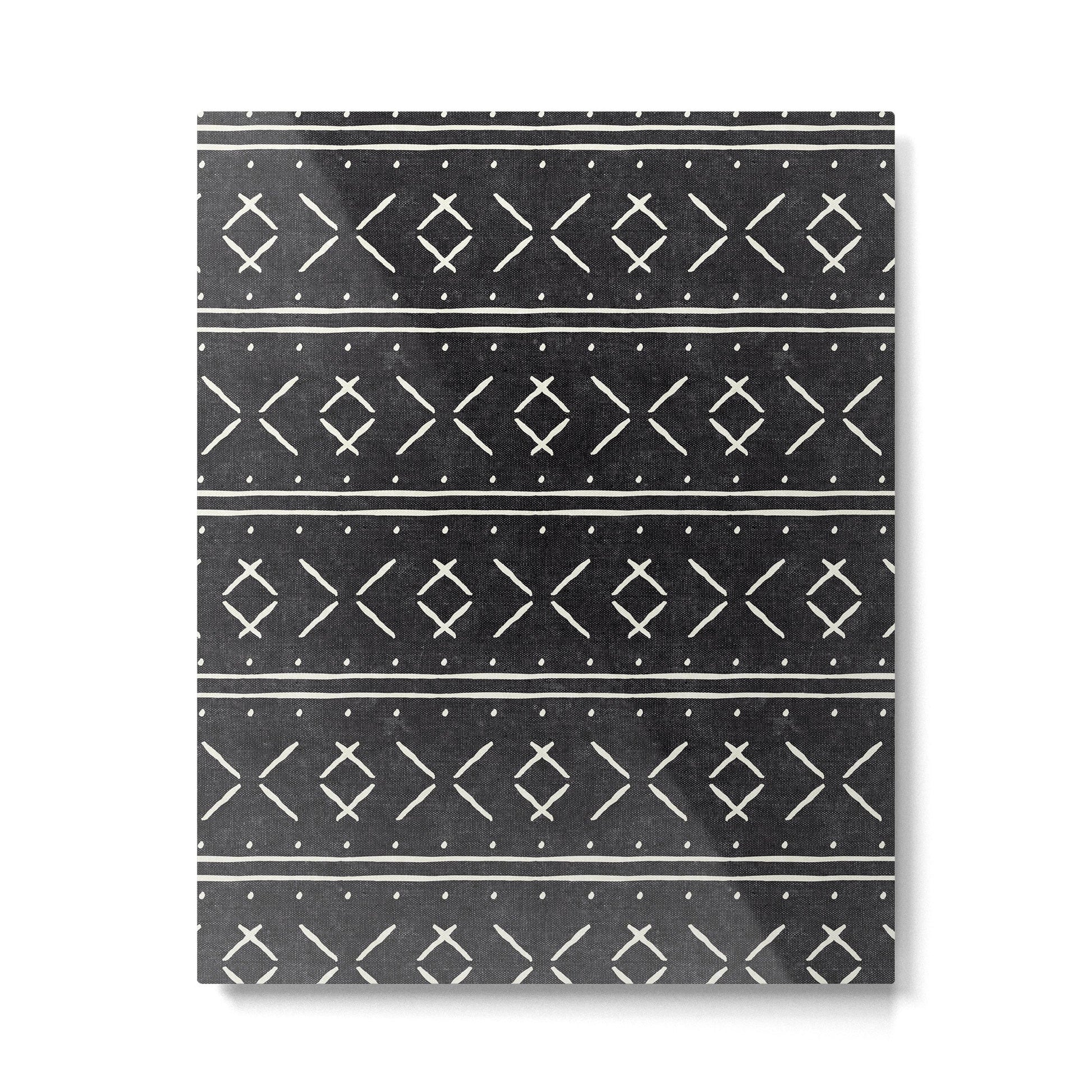 mud cloth stitch - onyx Metal Print | TeksDecor