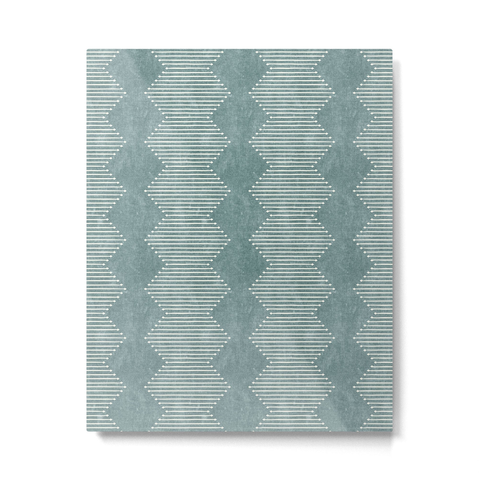 mudcloth diamonds - dusty blue Metal Print | TeksDecor