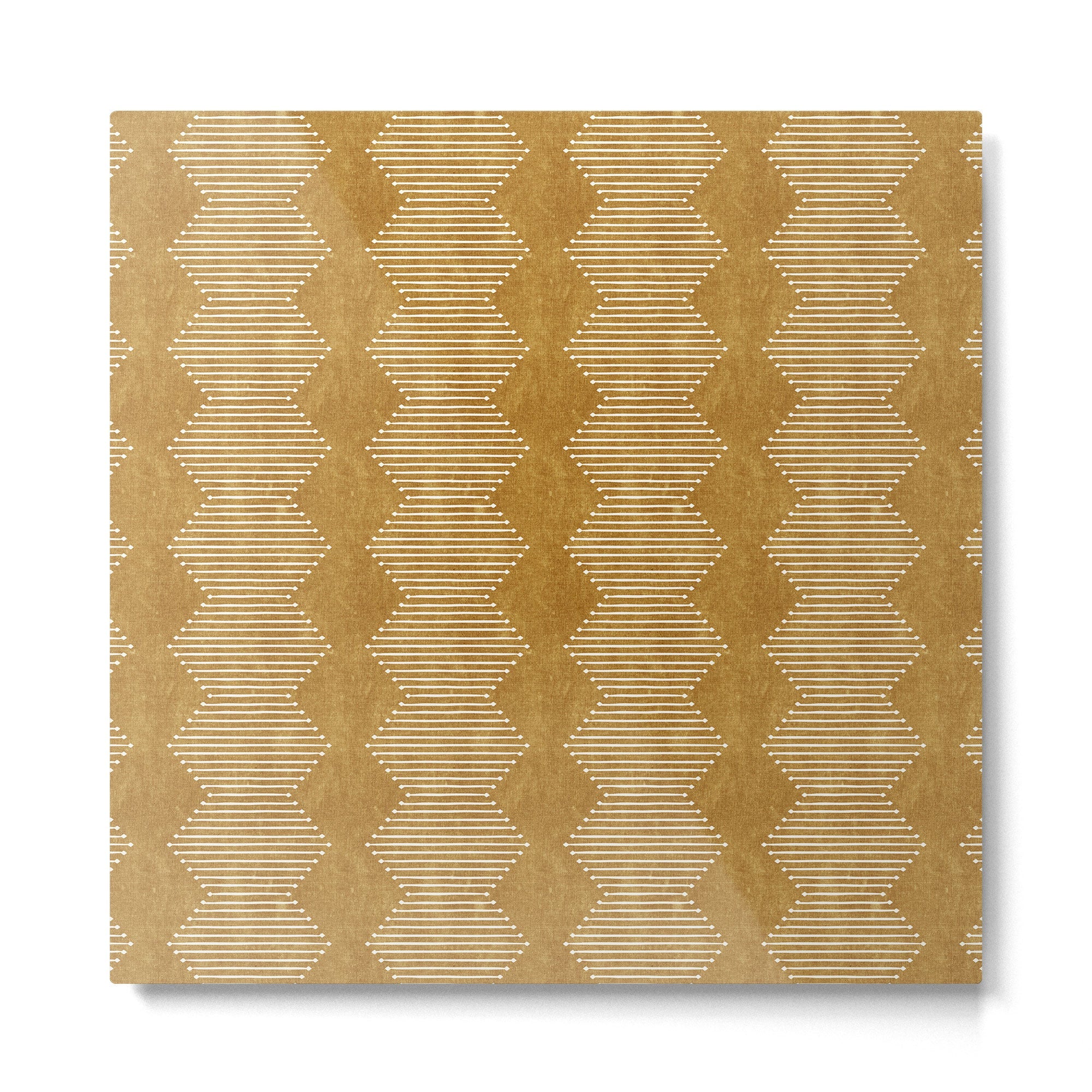 mudcloth diamonds - mustard Metal Print | TeksDecor