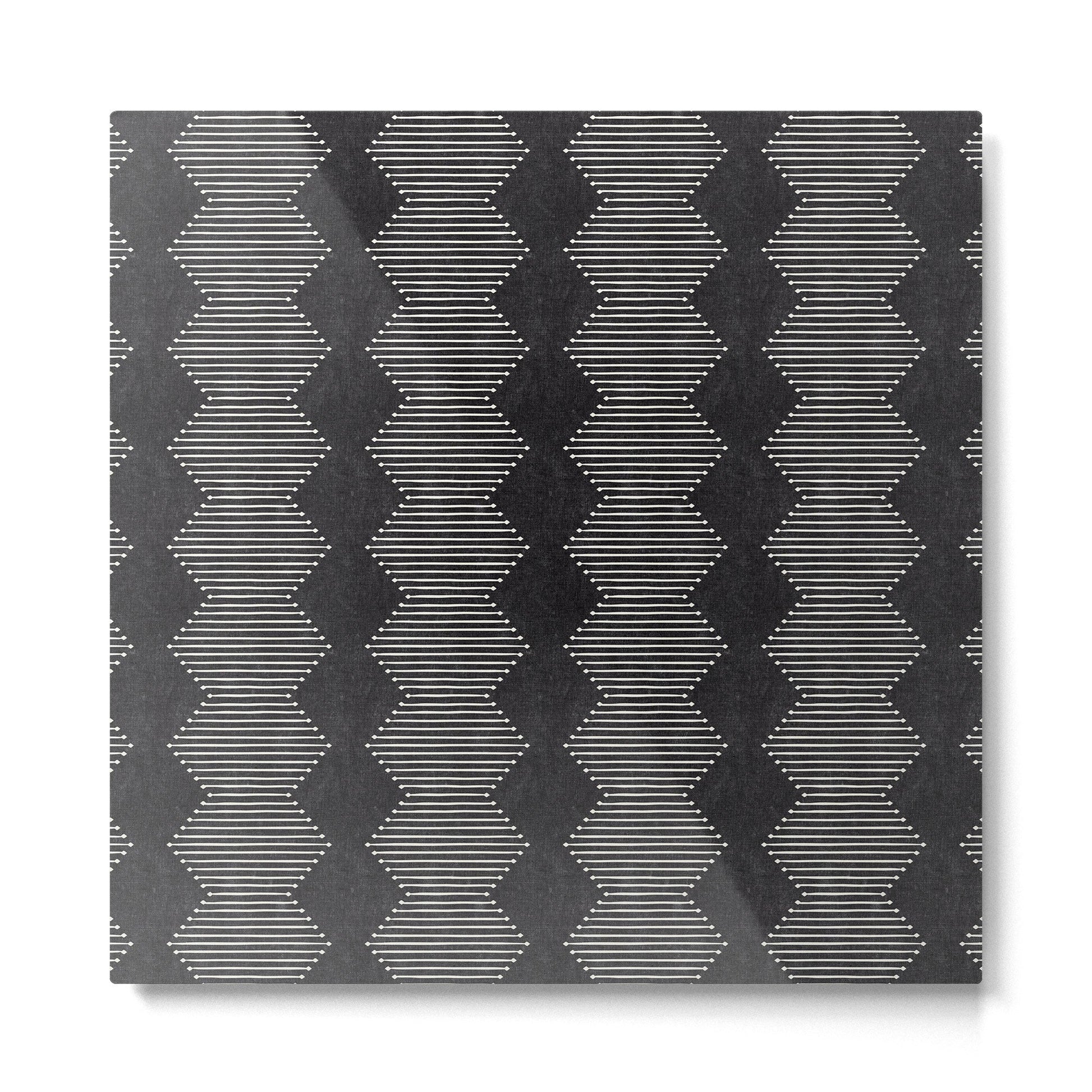 mudcloth diamonds - onyx Metal Print | TeksDecor