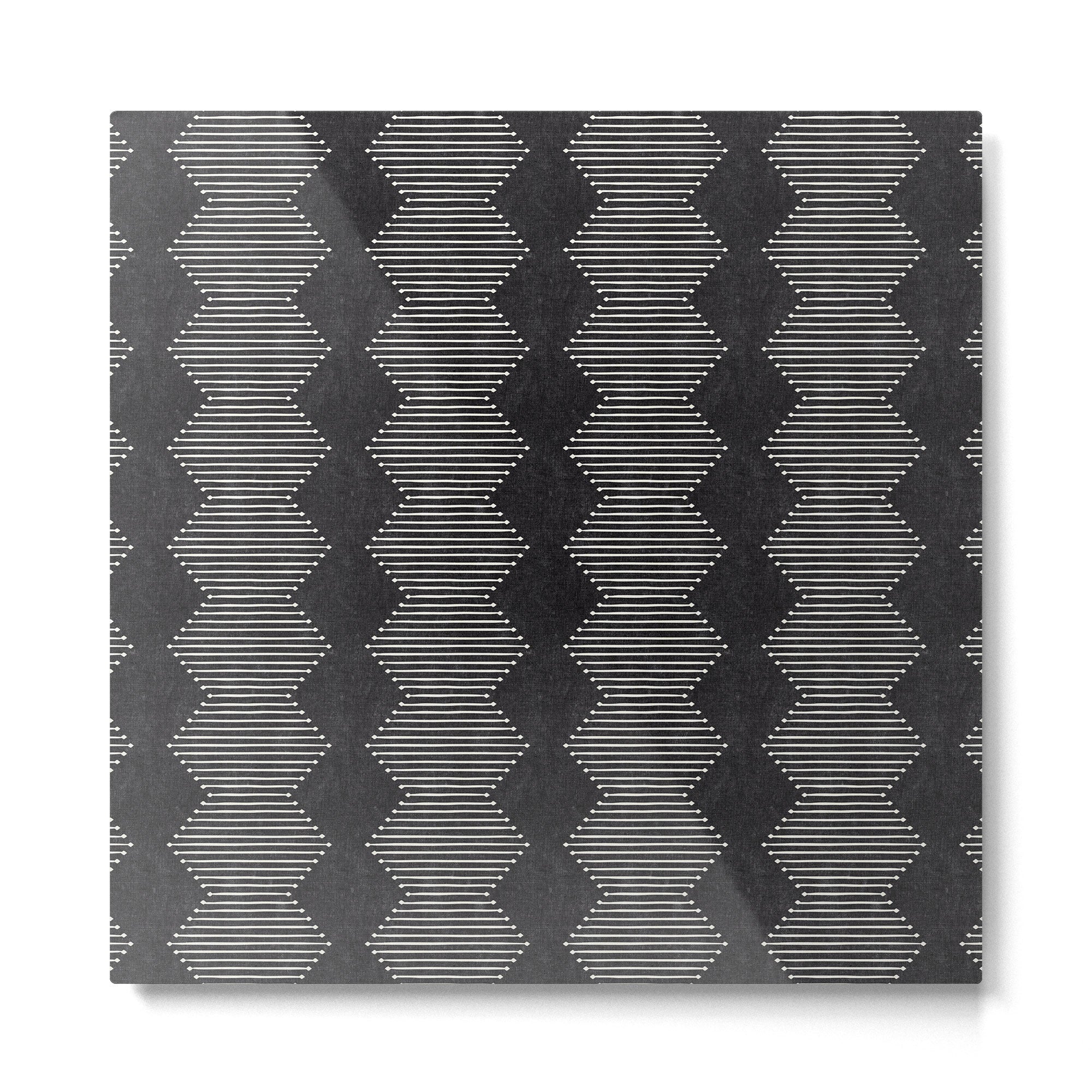 mudcloth diamonds - onyx Metal Print | TeksDecor