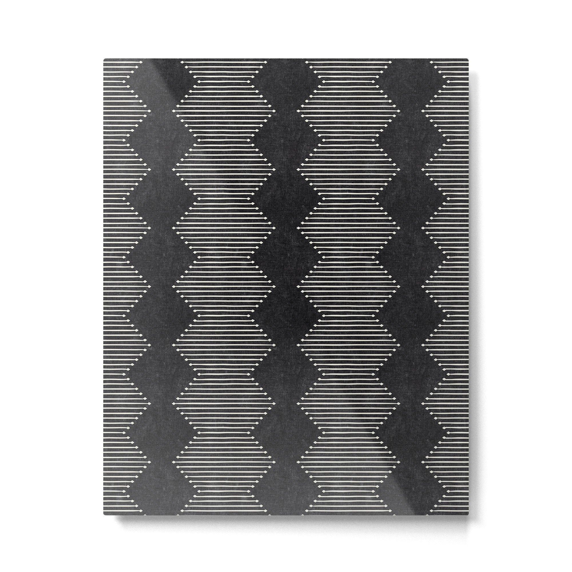 mudcloth diamonds - onyx Metal Print | TeksDecor