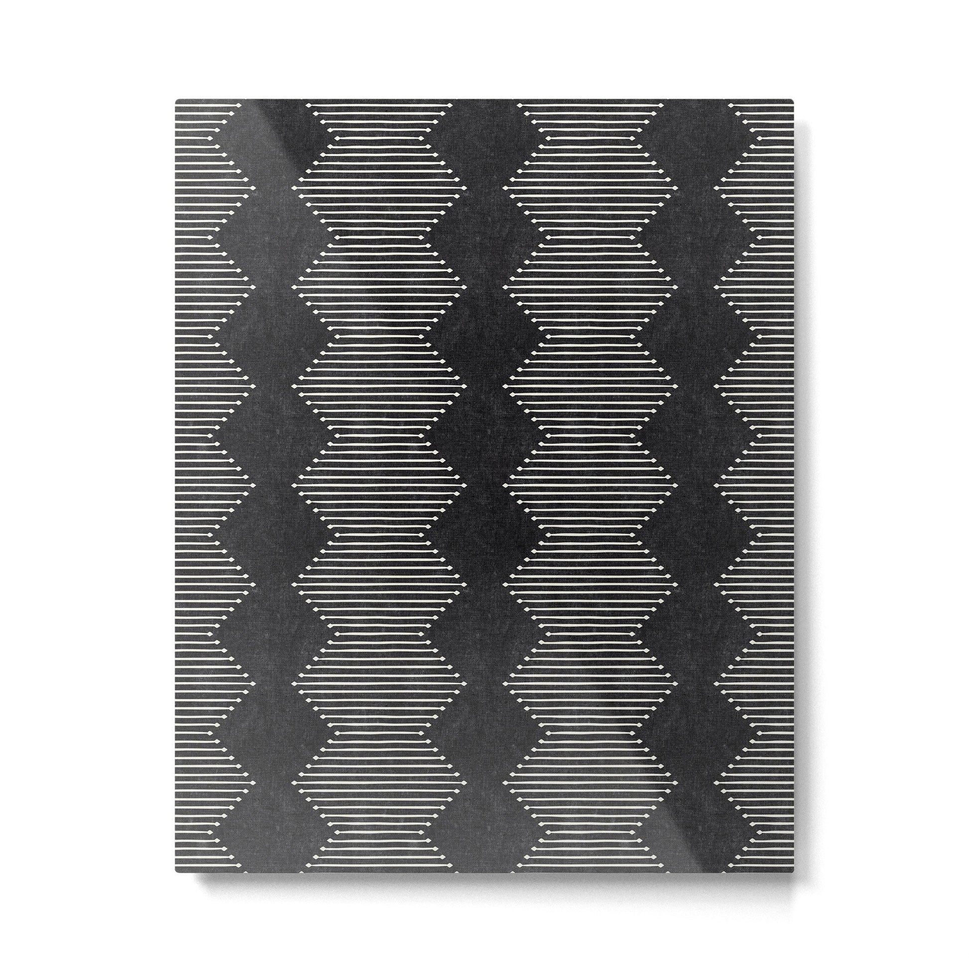 mudcloth diamonds - onyx Metal Print | TeksDecor