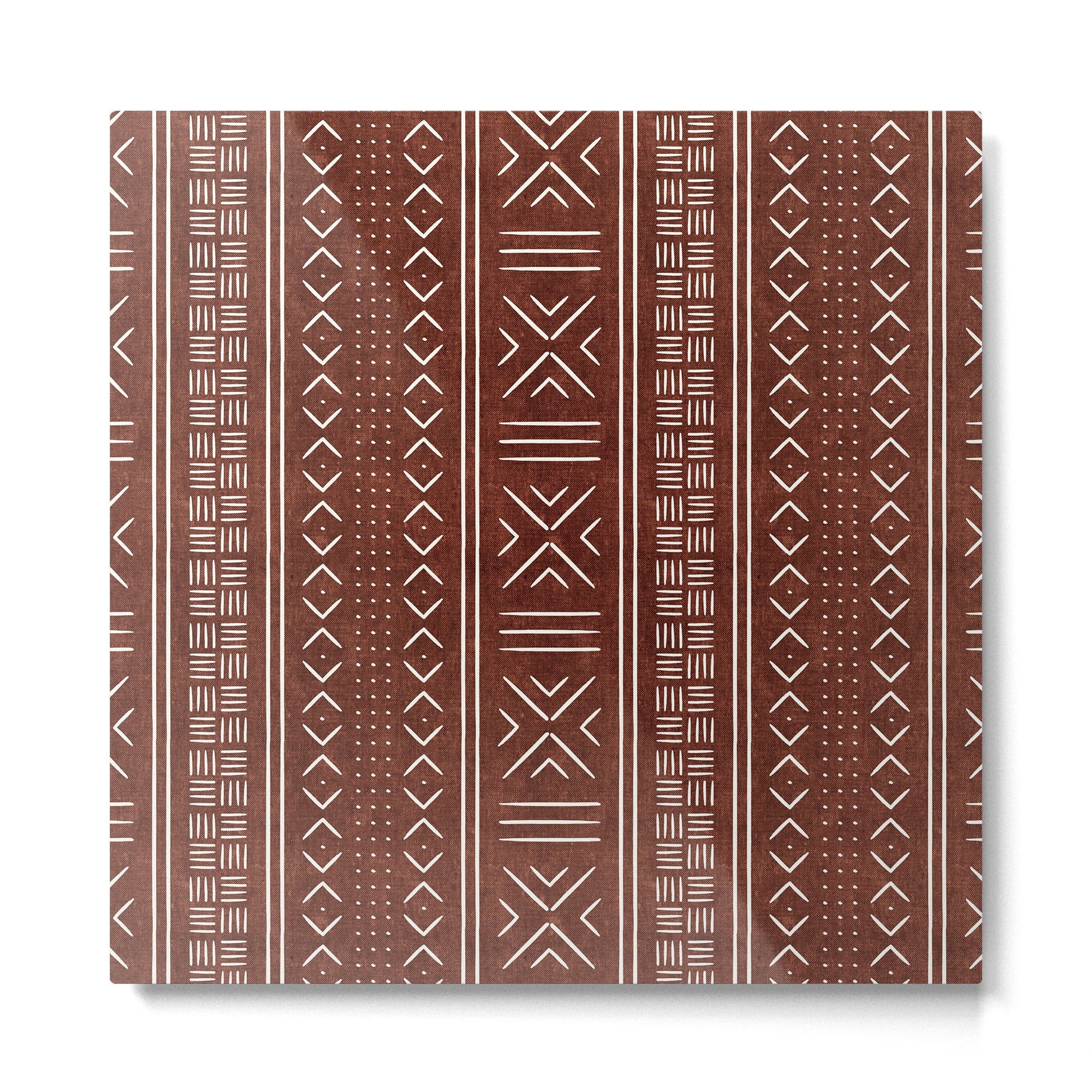 rust mud cloth Metal Print | TeksDecor