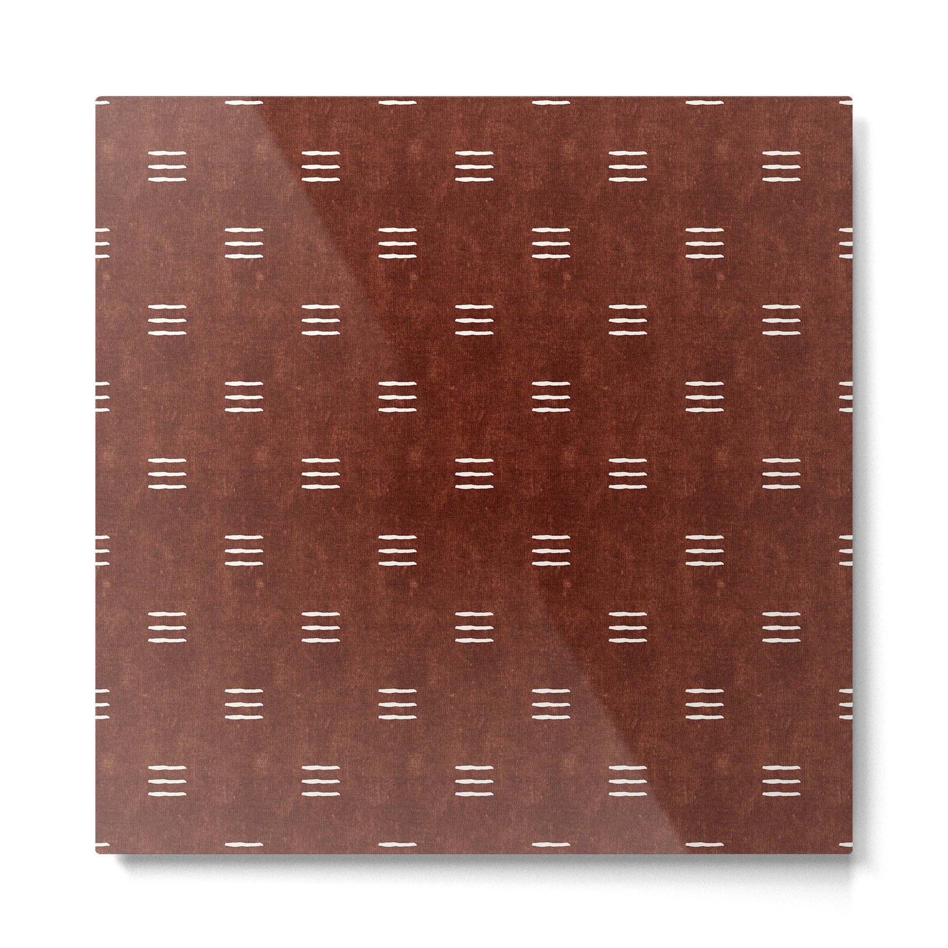triple dash - rust Metal Print | TeksDecor