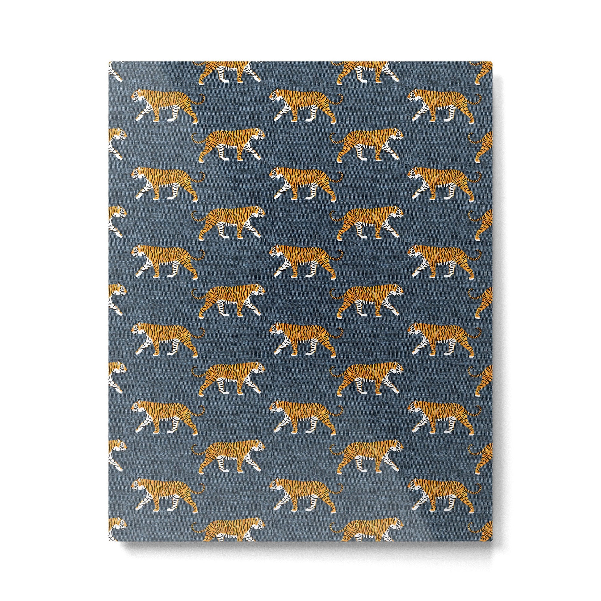 walking tigers - blue Metal Print | TeksDecor