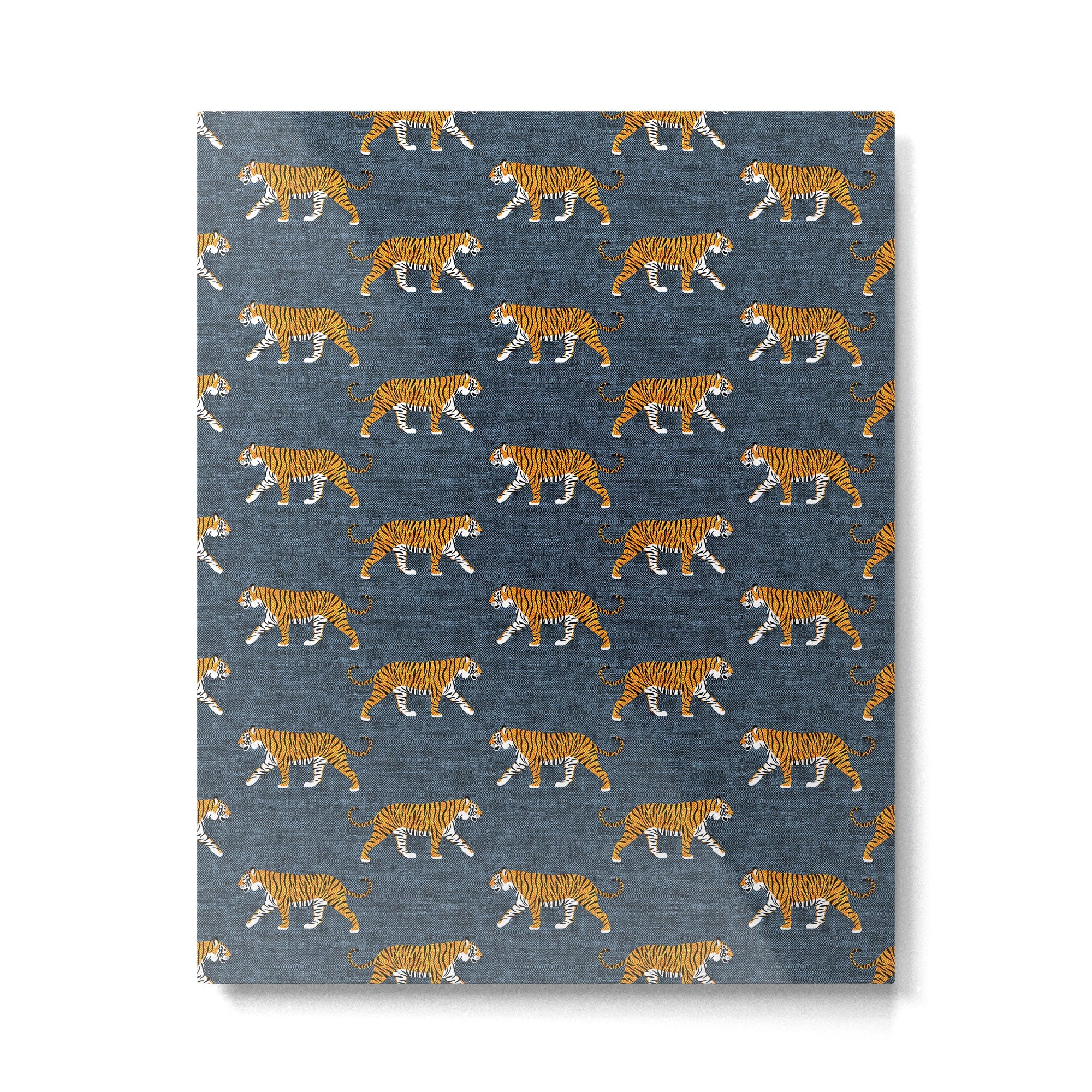 walking tigers - blue Metal Print | TeksDecor