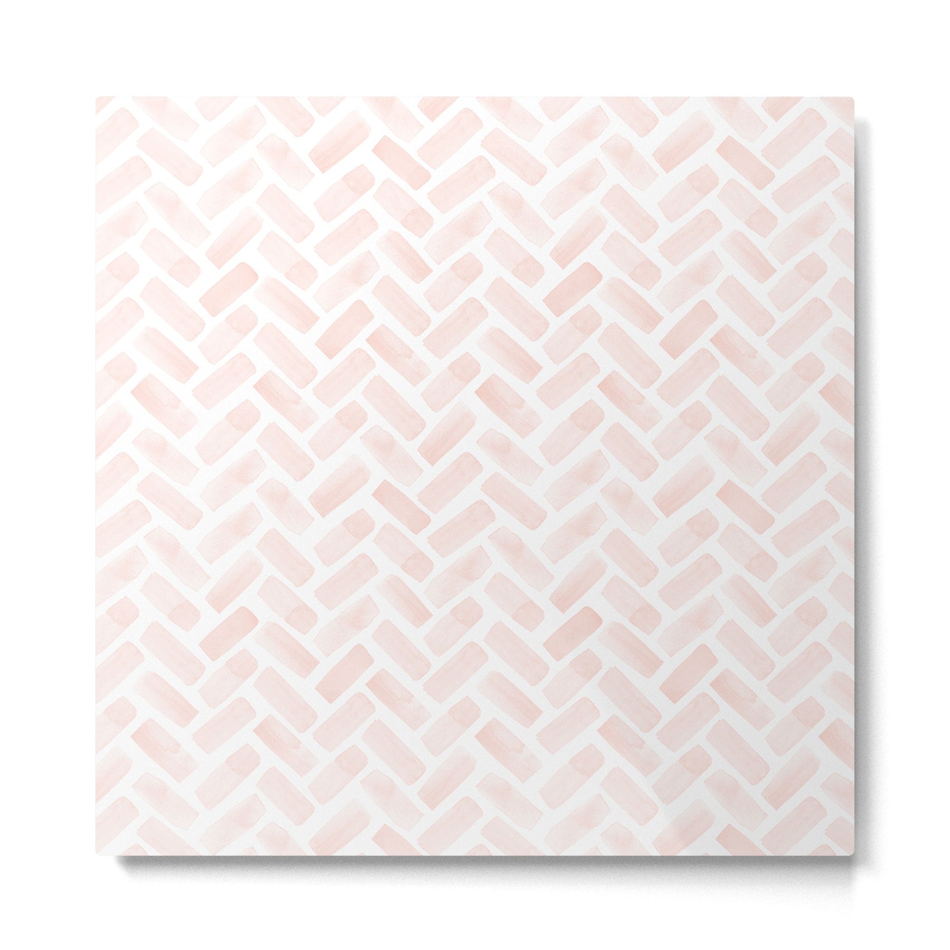 watercolor herringbone - light pink Metal Print | TeksDecor