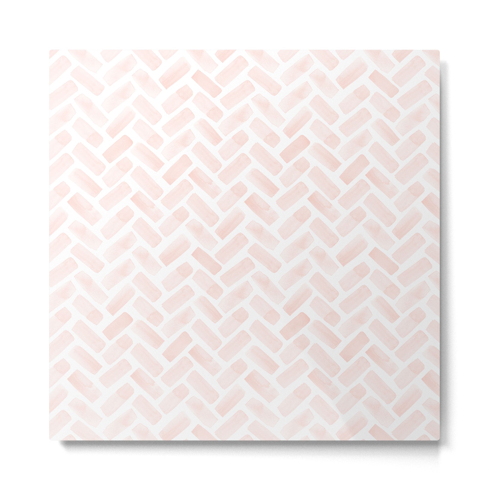 watercolor herringbone - light pink Metal Print | TeksDecor