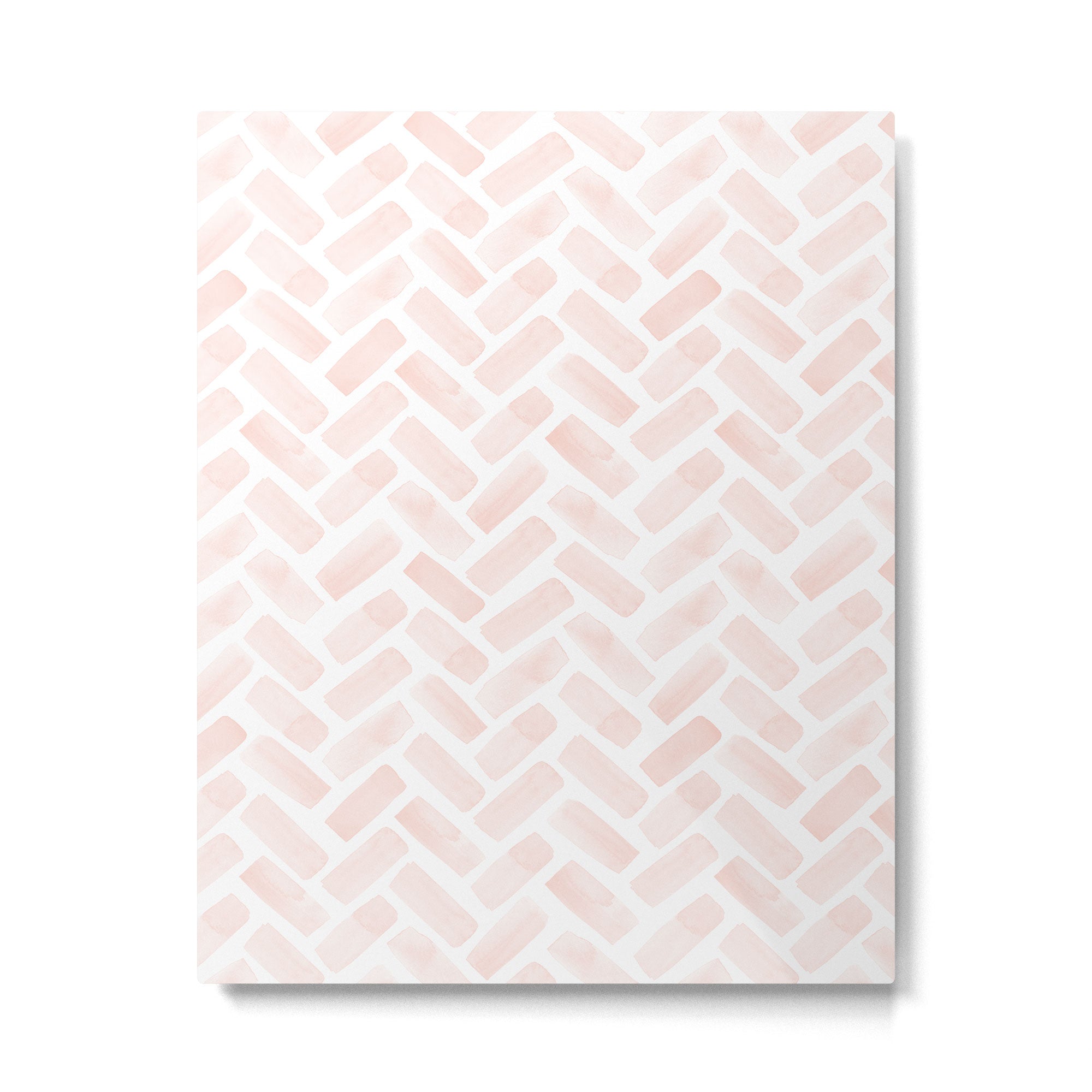 watercolor herringbone - light pink Metal Print | TeksDecor