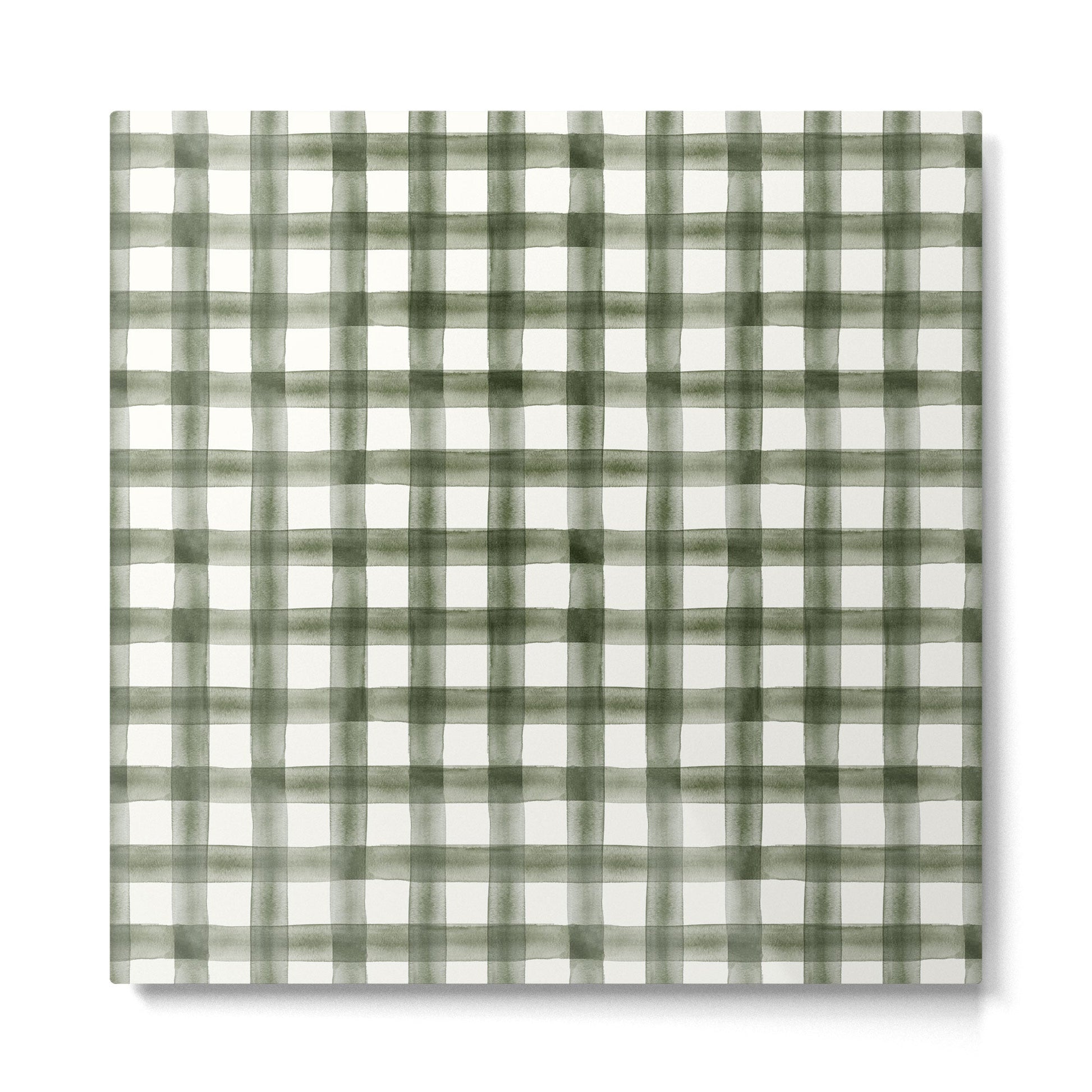 watercolor plaid - dark green Metal Print | TeksDecor