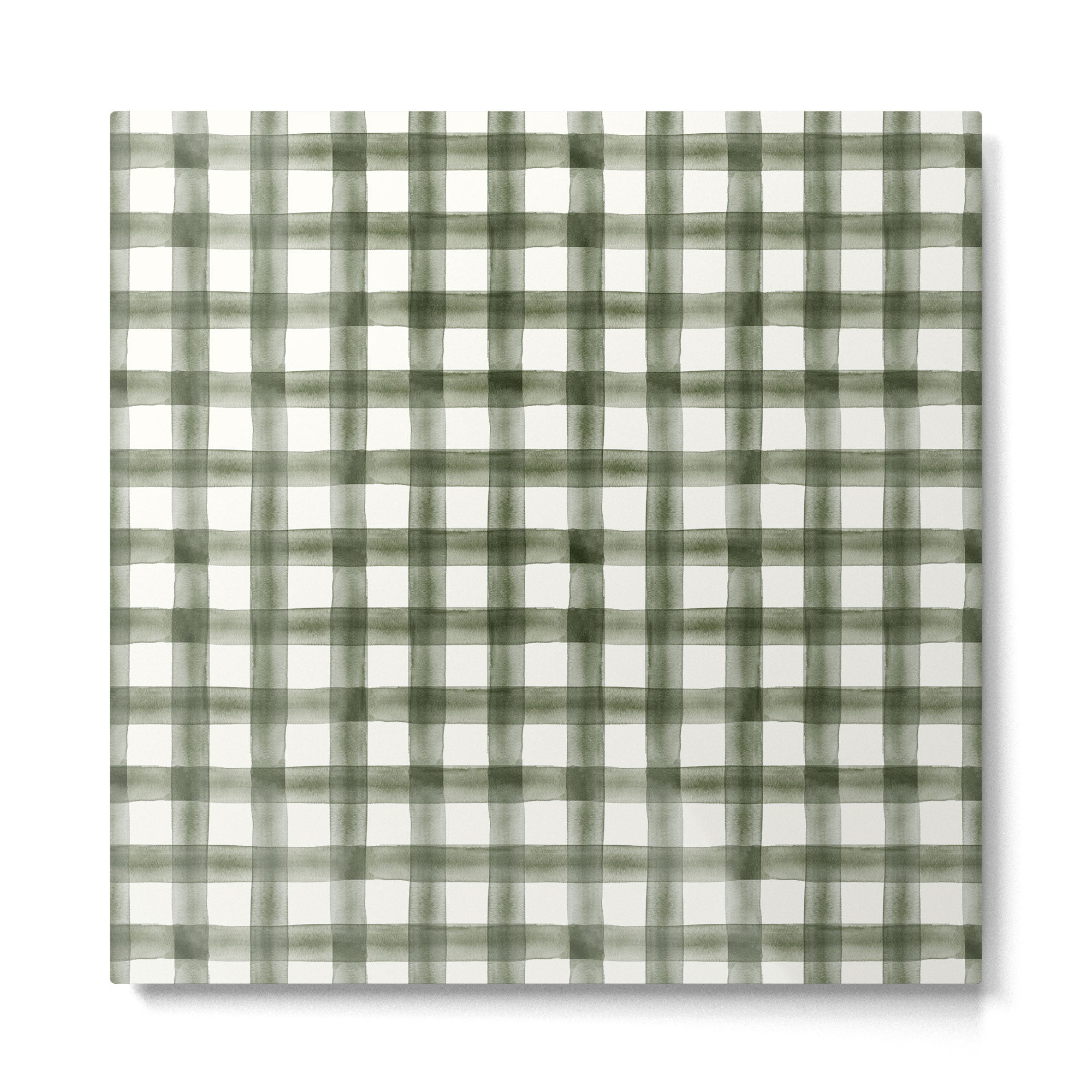 watercolor plaid - dark green Metal Print | TeksDecor