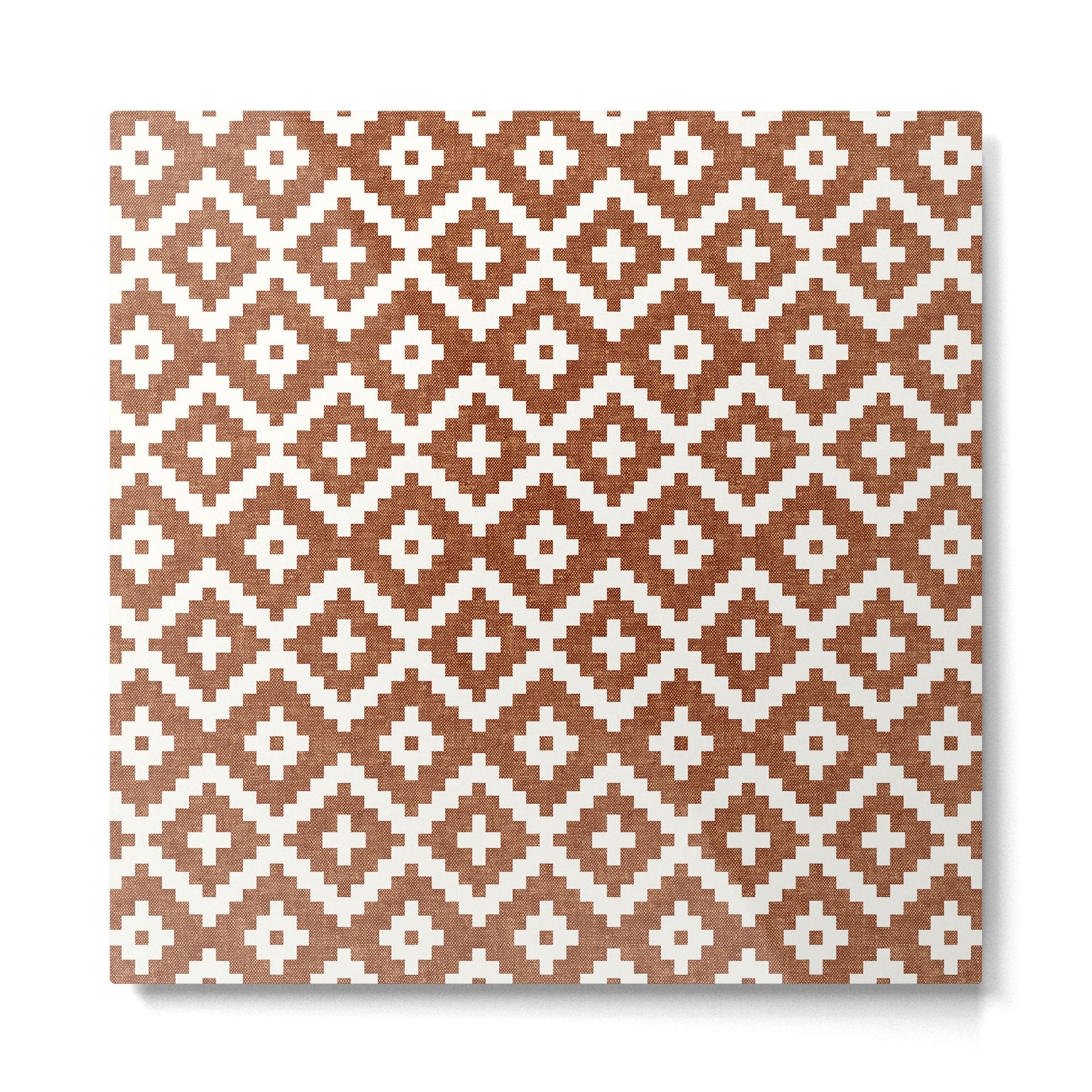 woven aztec geometric - ginger orange Metal Print | TeksDecor