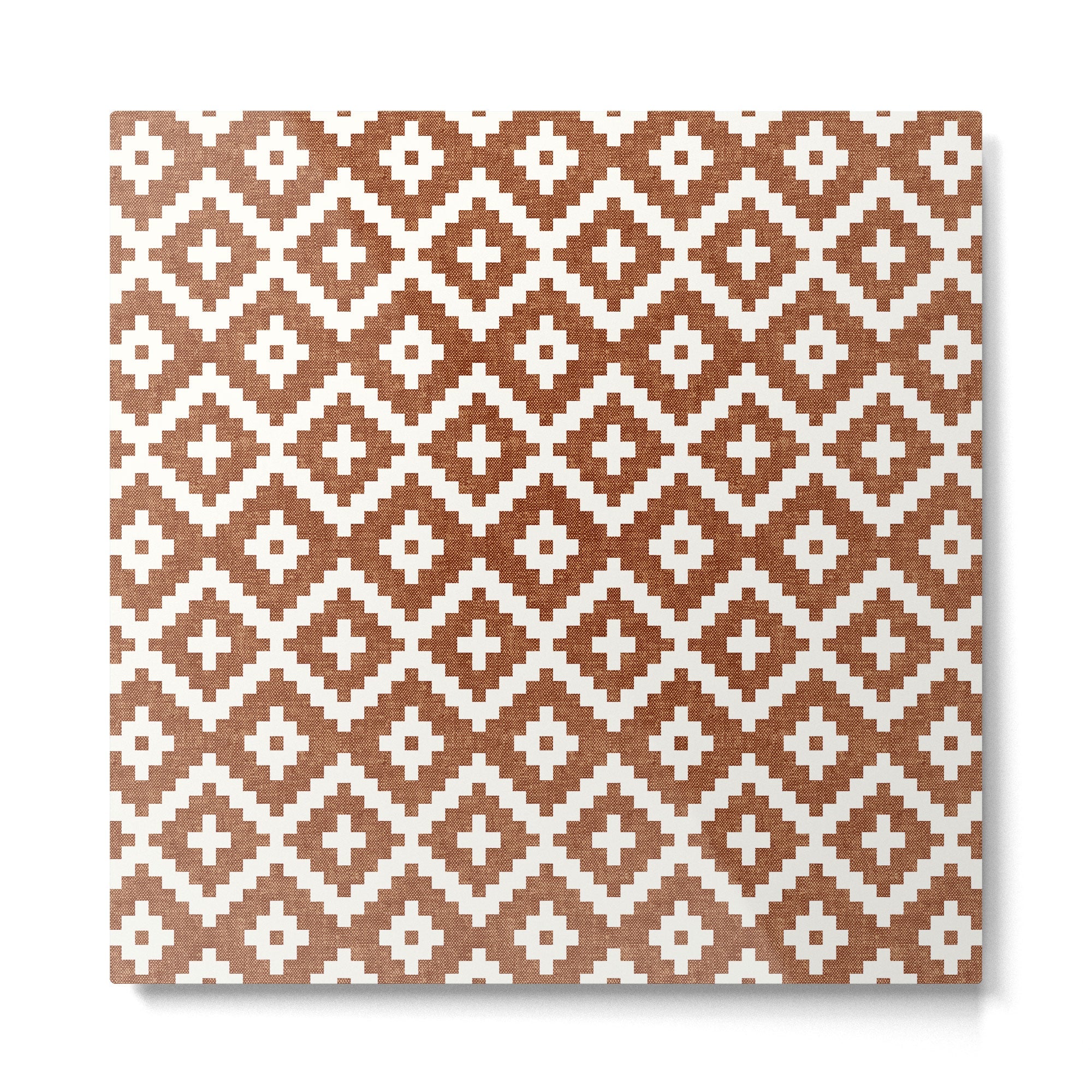 woven aztec geometric - ginger orange Metal Print | TeksDecor