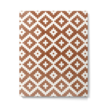 woven aztec geometric - ginger orange Metal Print | TeksDecor
