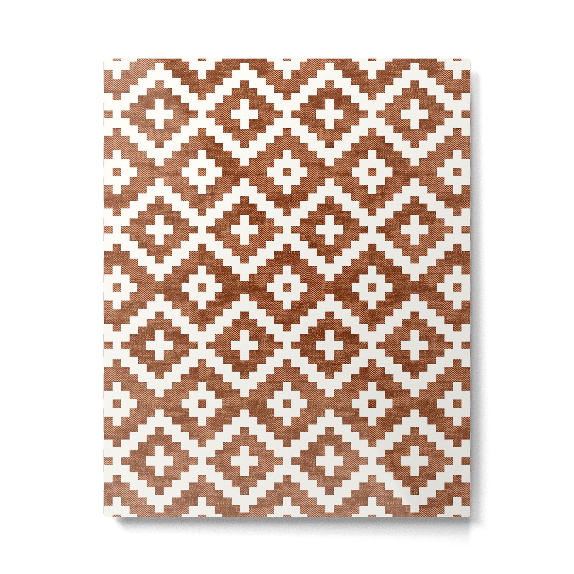 woven aztec geometric - ginger orange Metal Print | TeksDecor