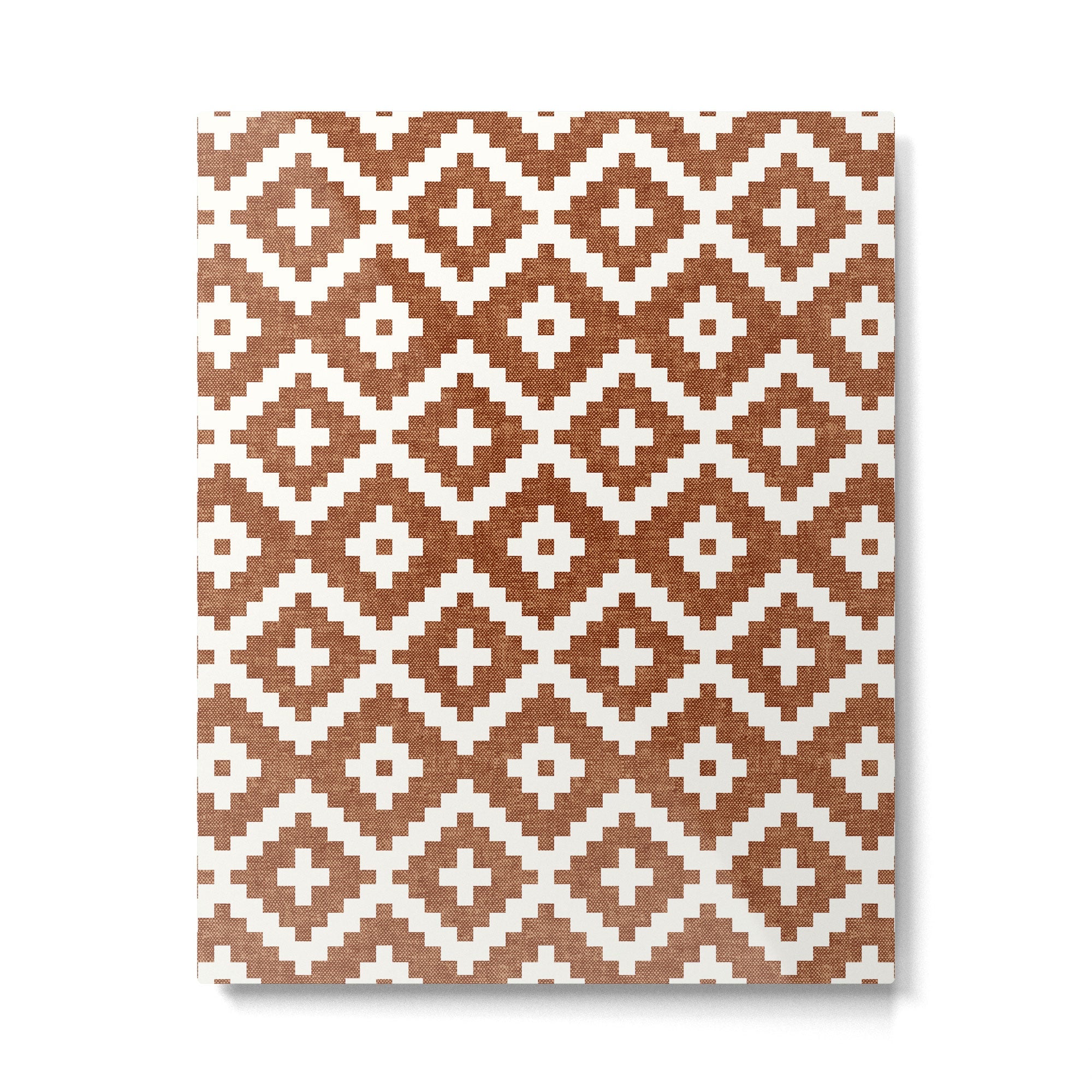 woven aztec geometric - ginger orange Metal Print | TeksDecor