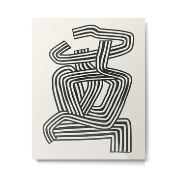 Line art lady with hat Metal Print | TeksDecor