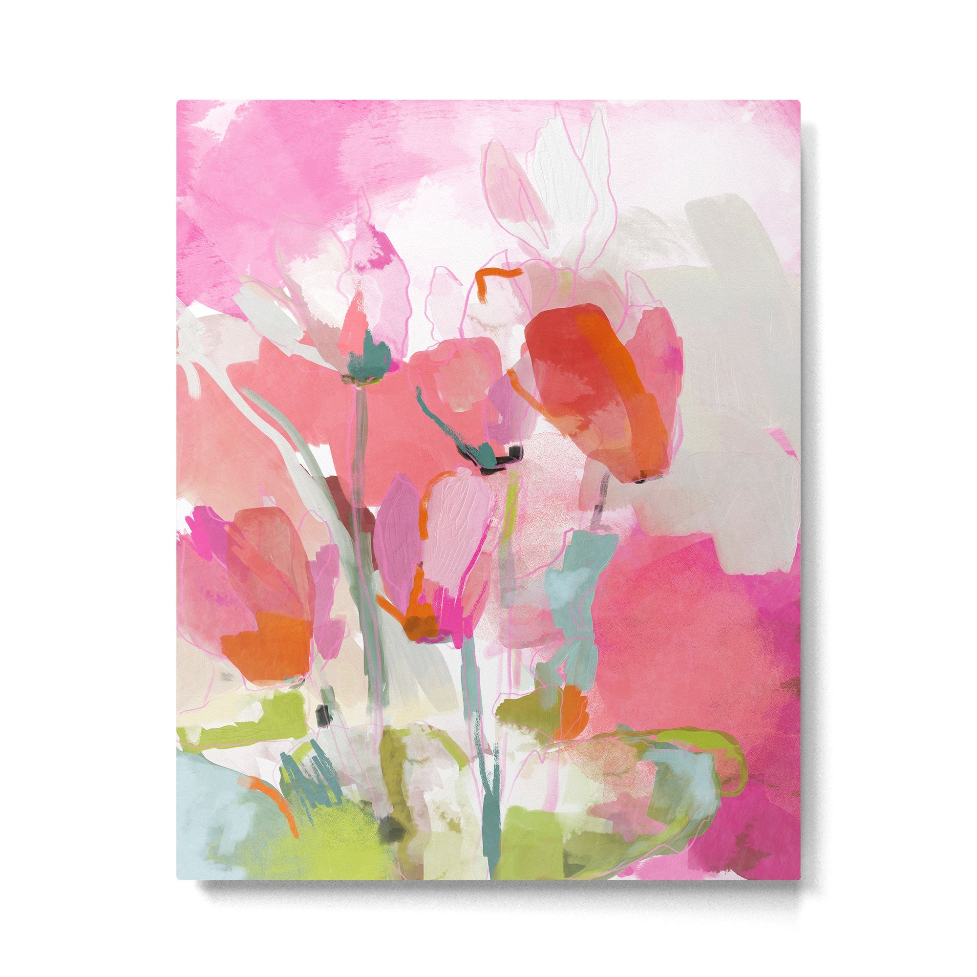 Floral abstract pink art Metal Print | TeksDecor