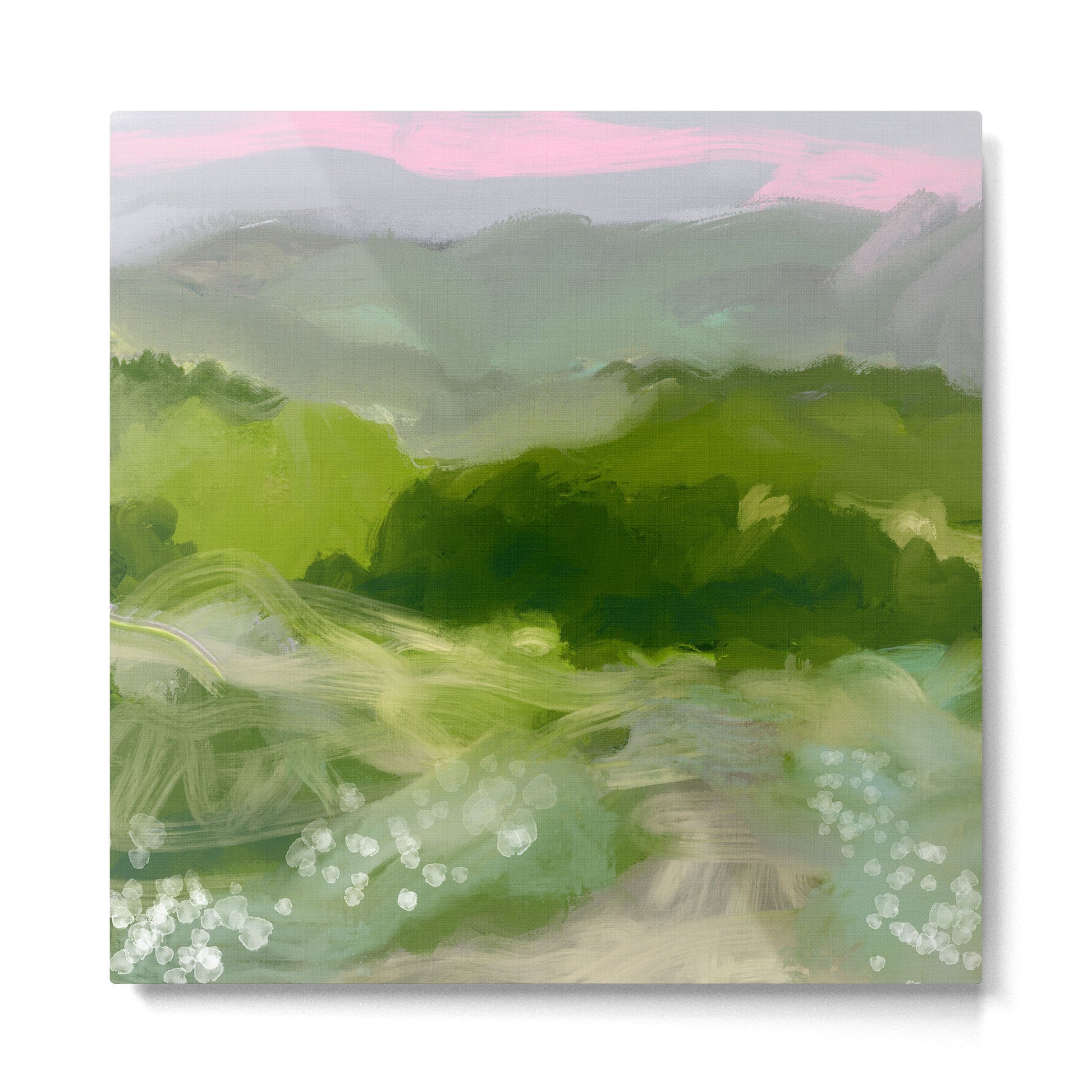 green abstract landscape art Metal Print | TeksDecor