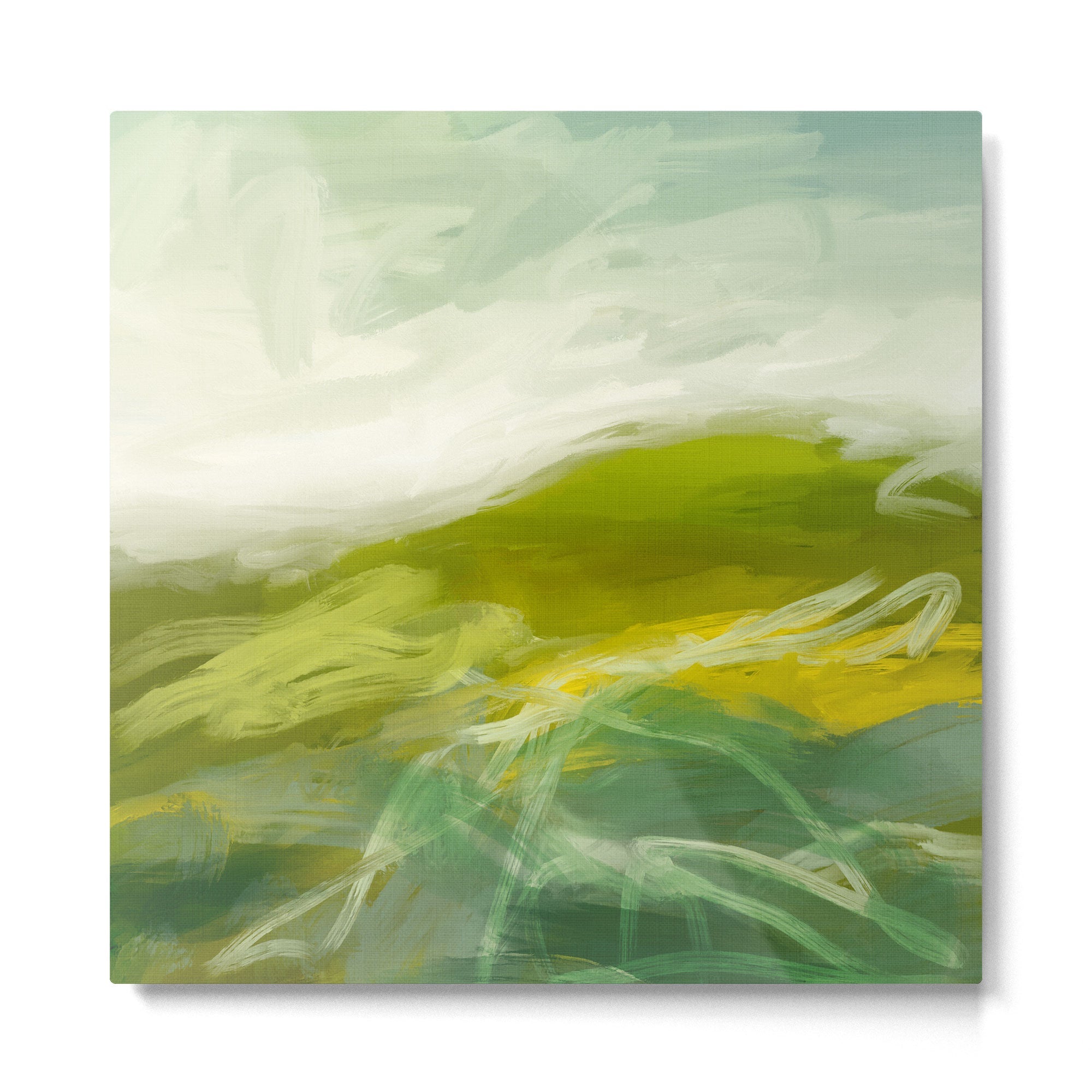 green landscape abstract art Metal Print | TeksDecor