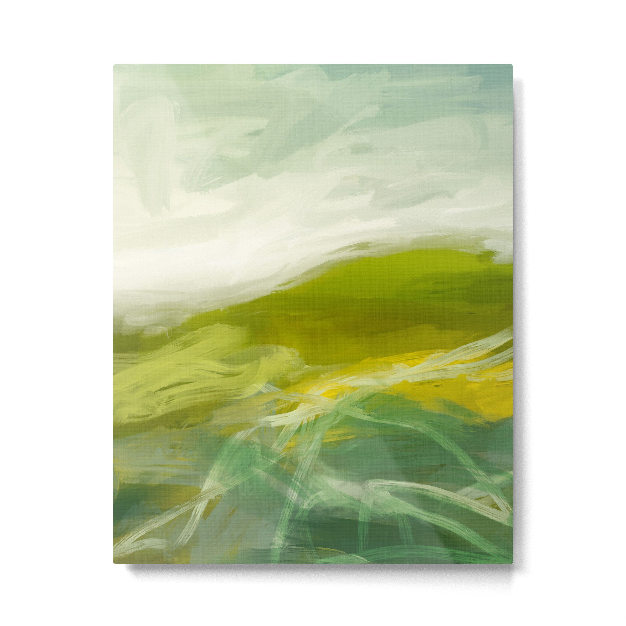 green landscape abstract art Metal Print | TeksDecor