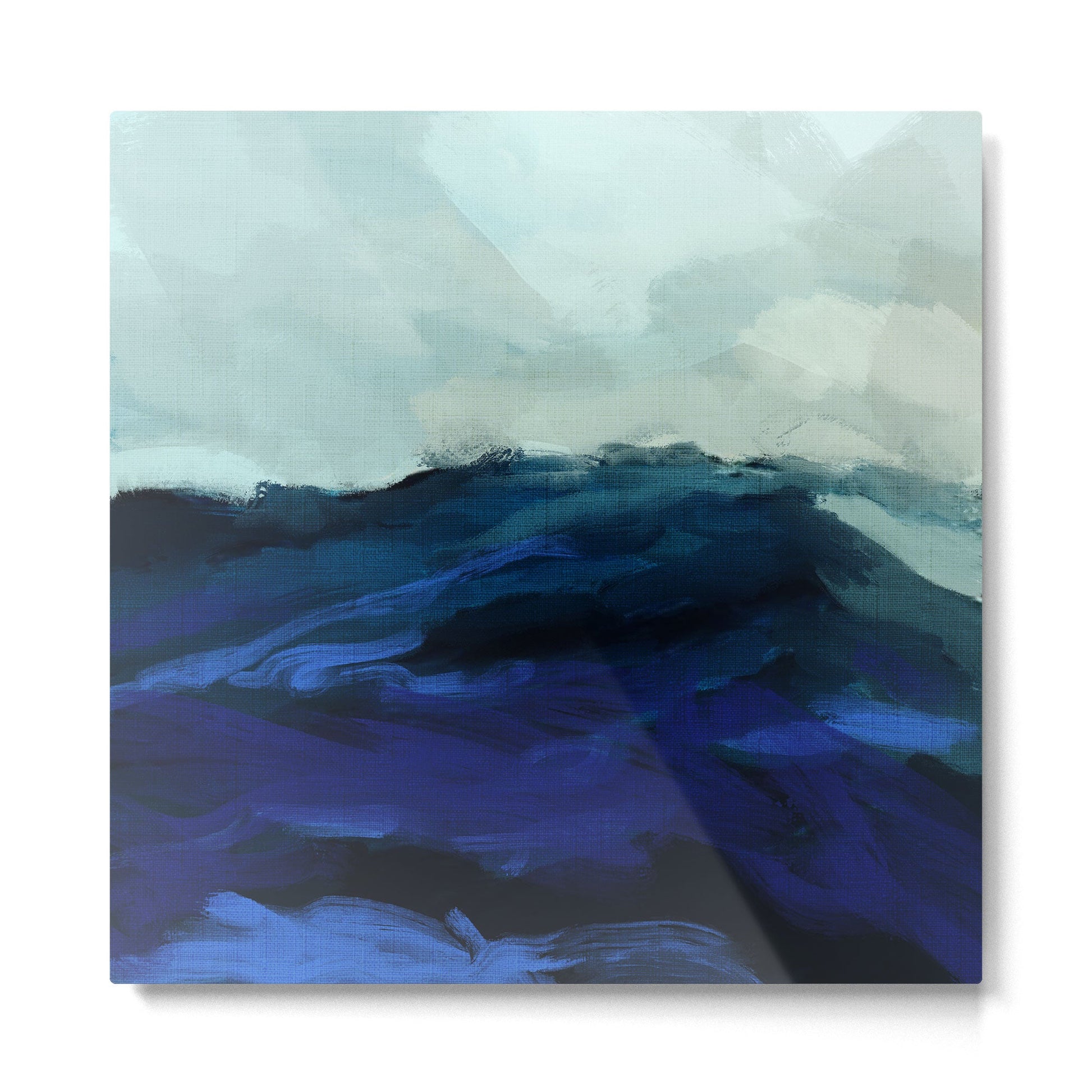 ocean wave blue abstract painting Metal Print | TeksDecor