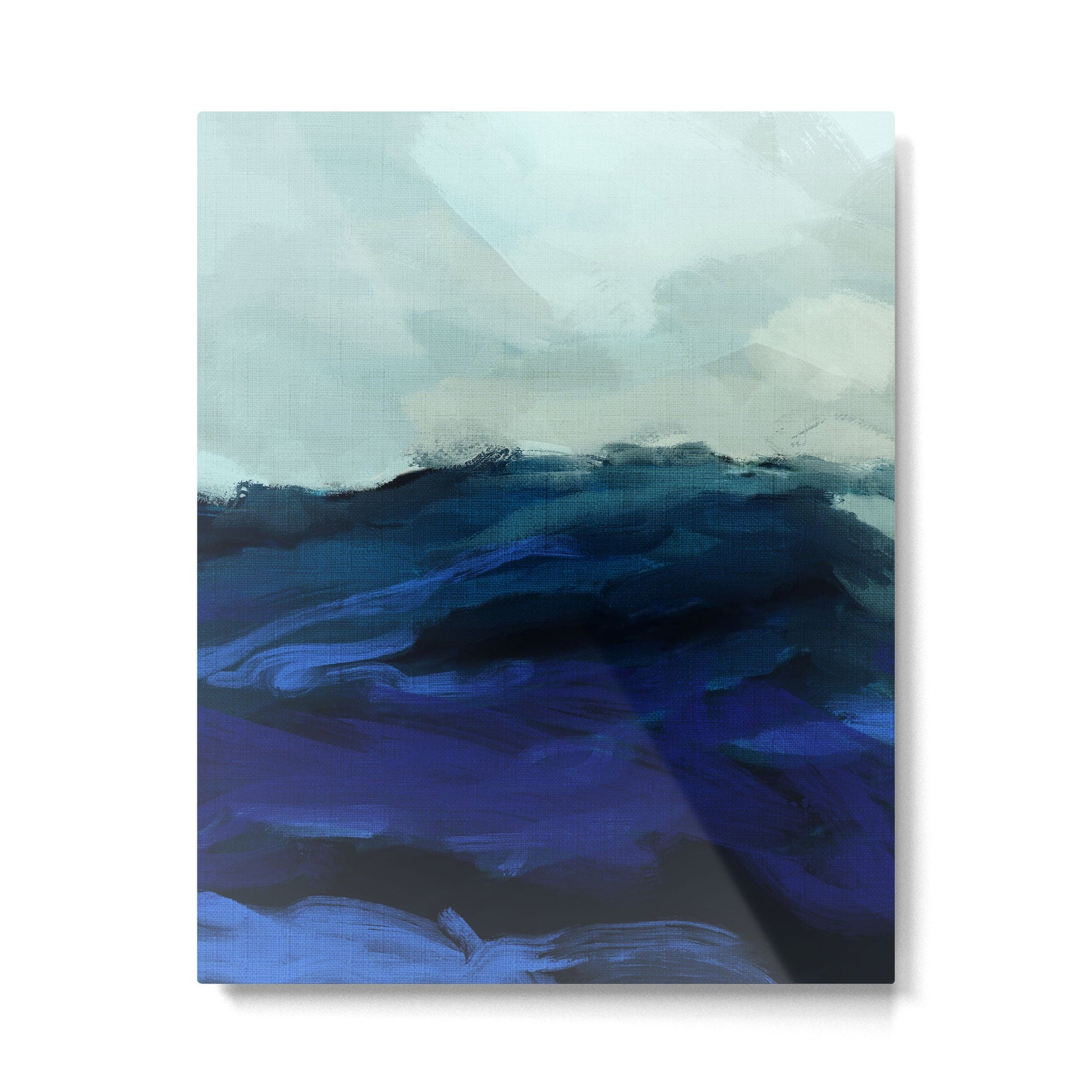 ocean wave blue abstract painting Metal Print | TeksDecor