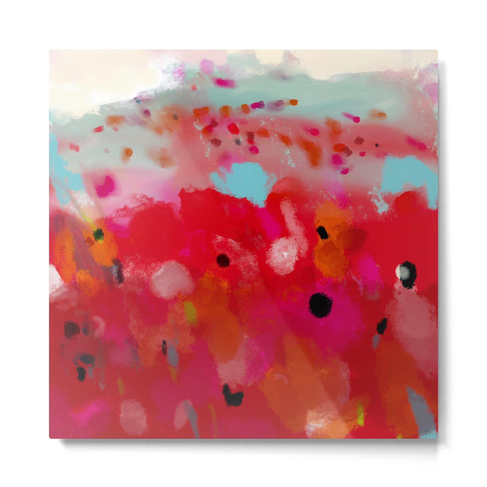 red poppies field abstract Metal Print | TeksDecor