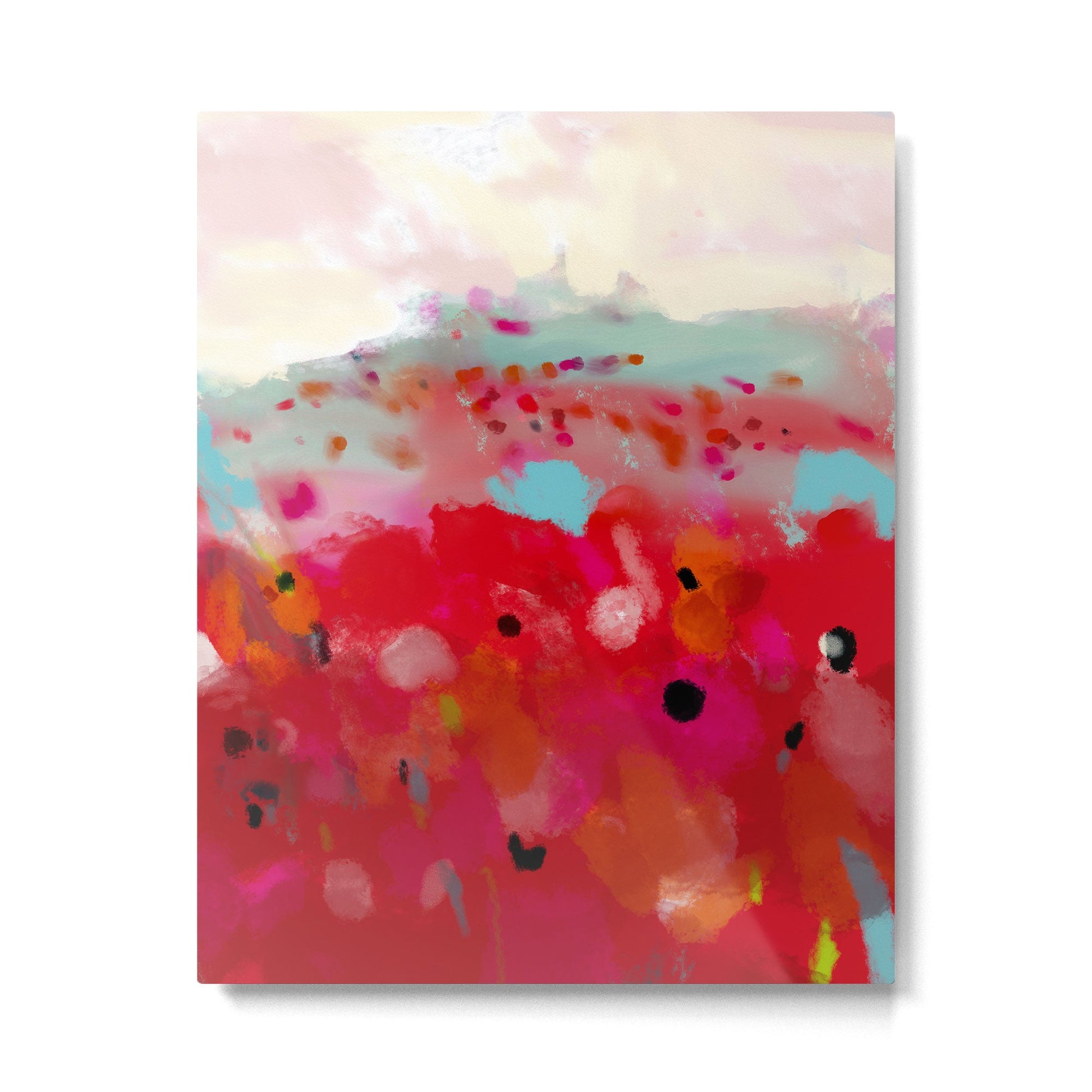 red poppies field abstract Metal Print | TeksDecor