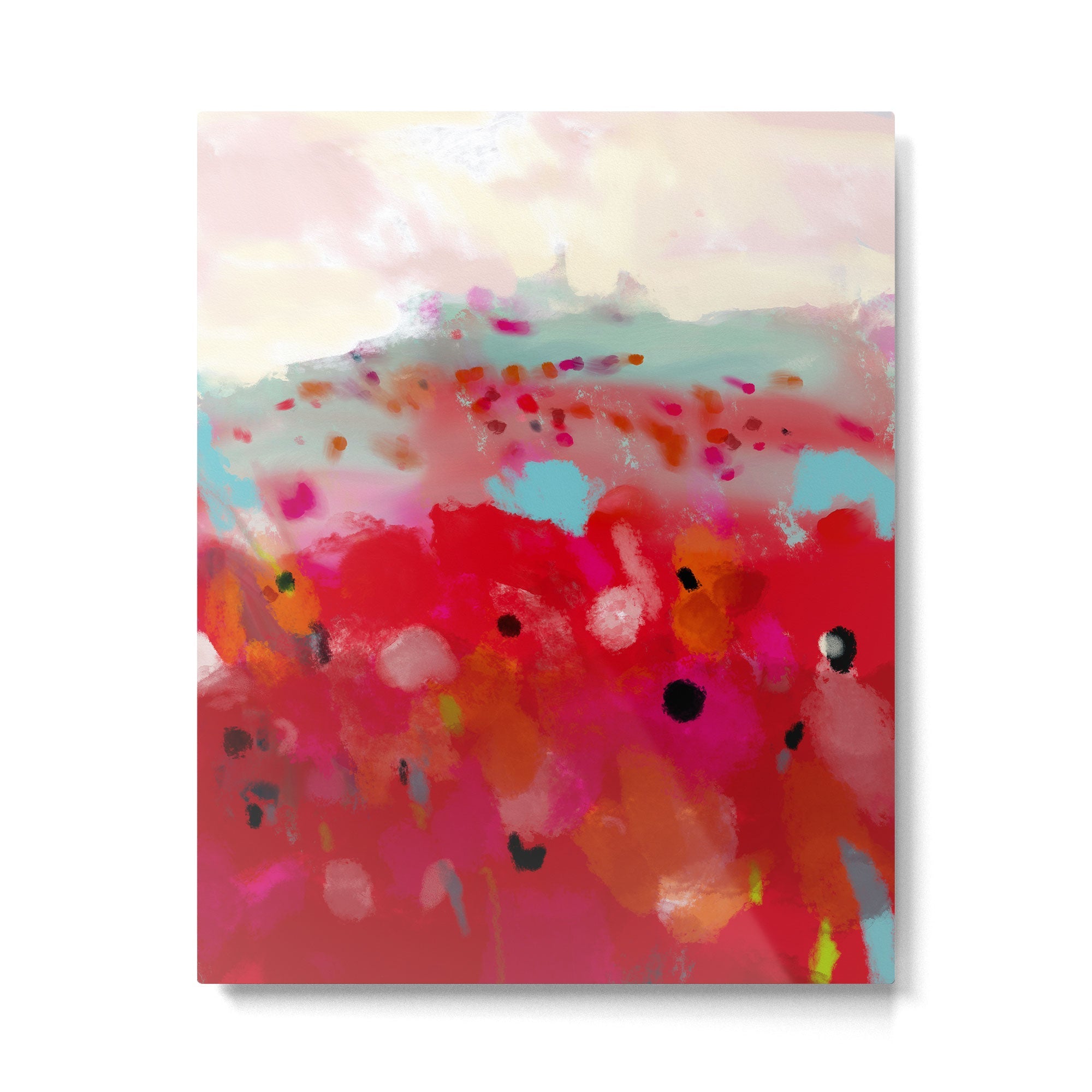 red poppies field abstract Metal Print | TeksDecor