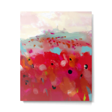 red poppies field abstract Metal Print | TeksDecor