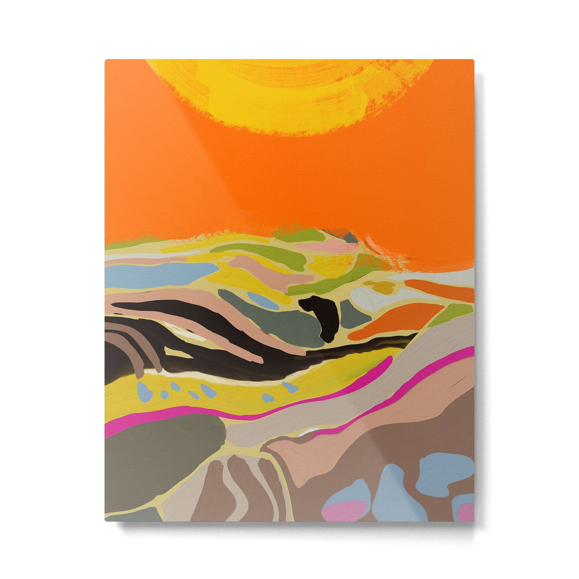 sun hills abstract landscape Metal Print | TeksDecor