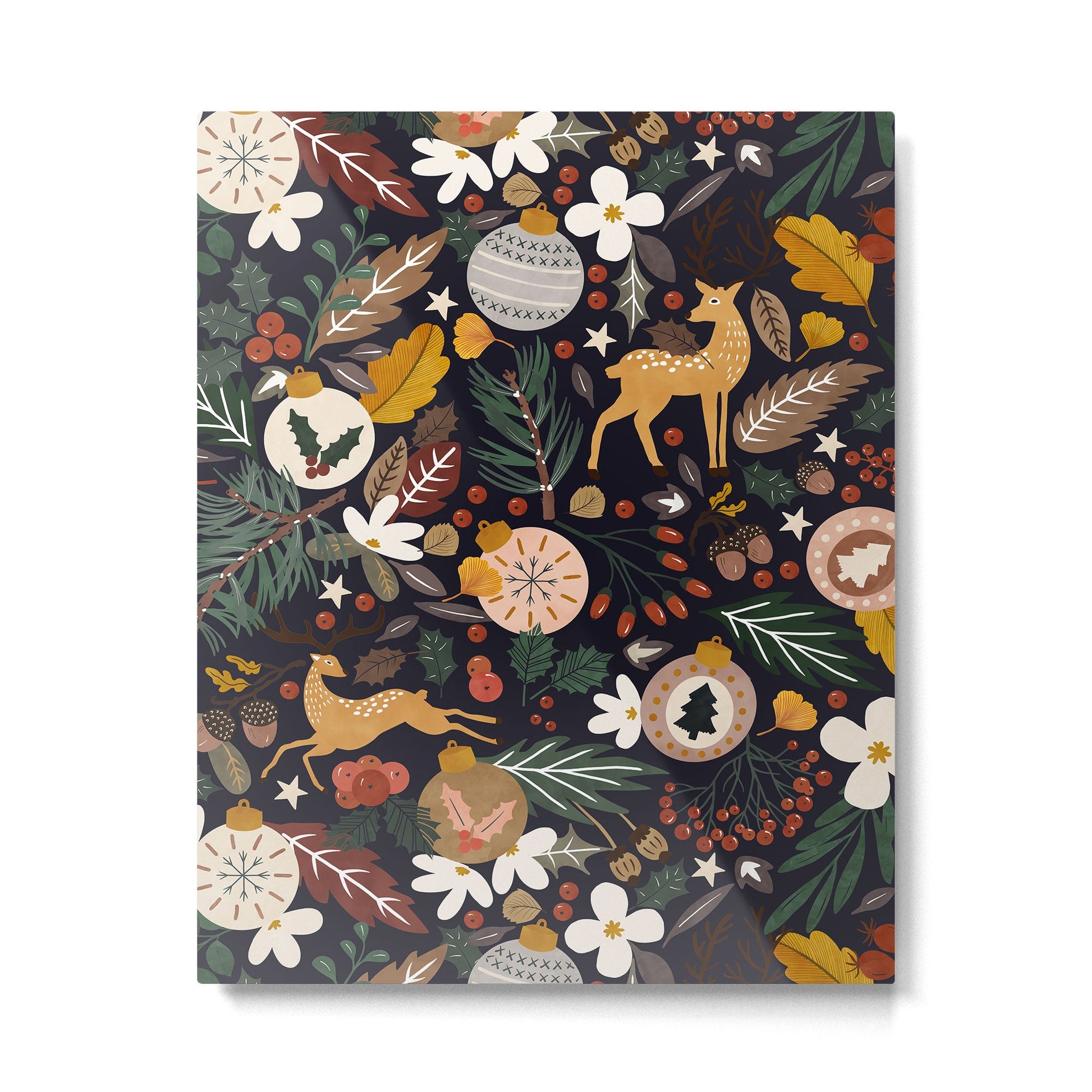 Christmas night forest 10 Metal Print | TeksDecor