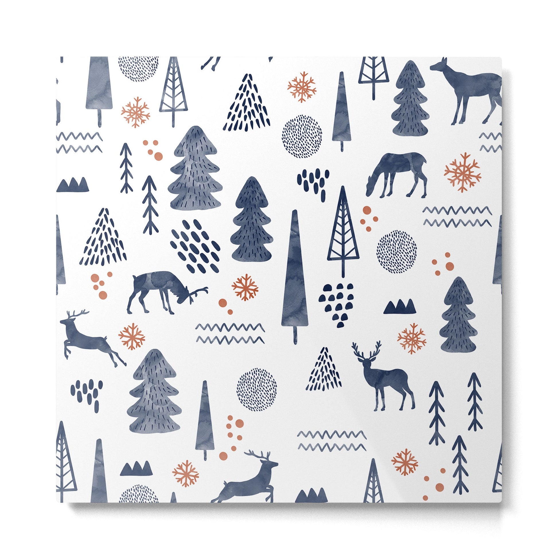 Deer Christmas forest Metal Print | TeksDecor