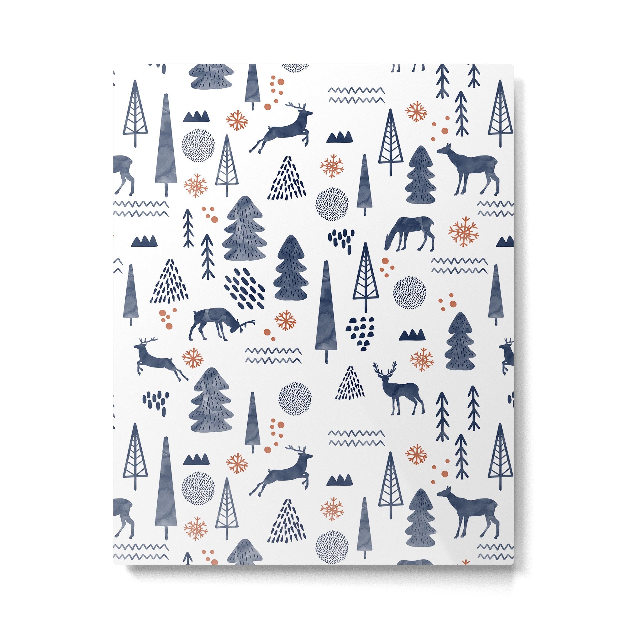 Deer Christmas forest Metal Print | TeksDecor