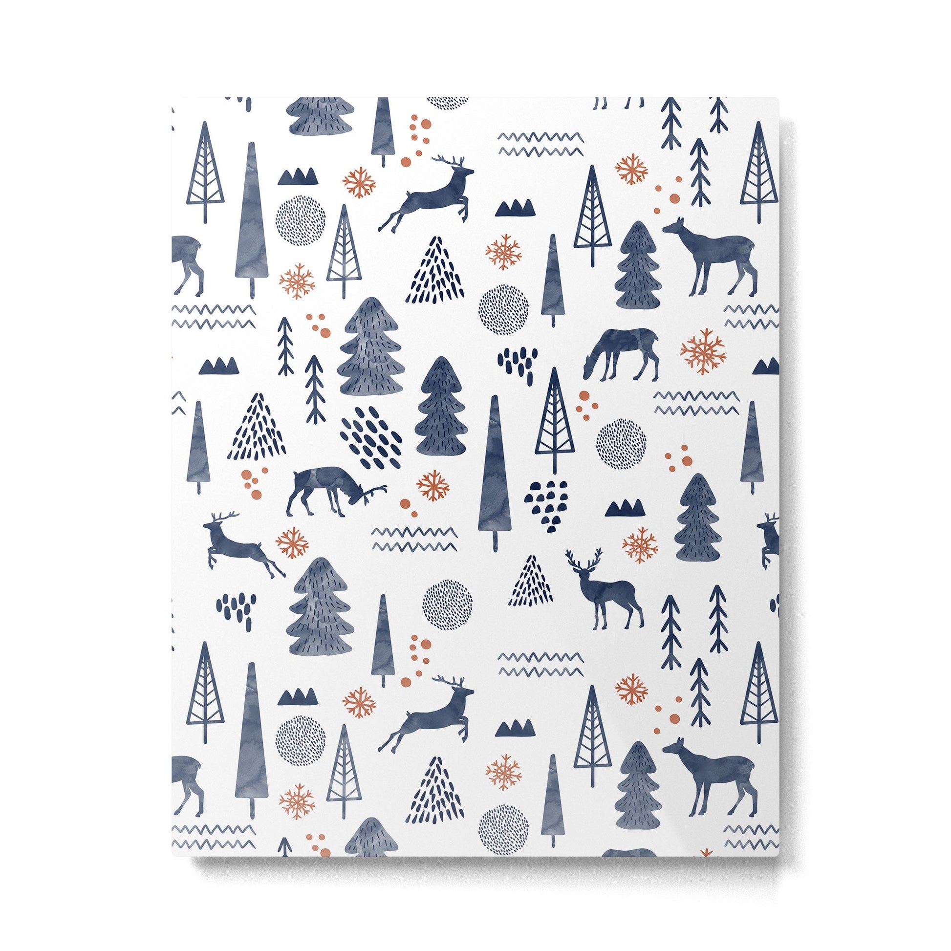 Deer Christmas forest Metal Print | TeksDecor
