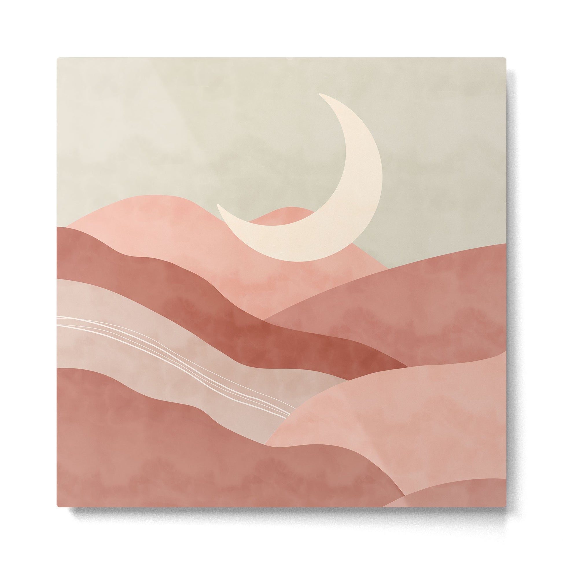 Reddish desert dunes moon Metal Print | TeksDecor