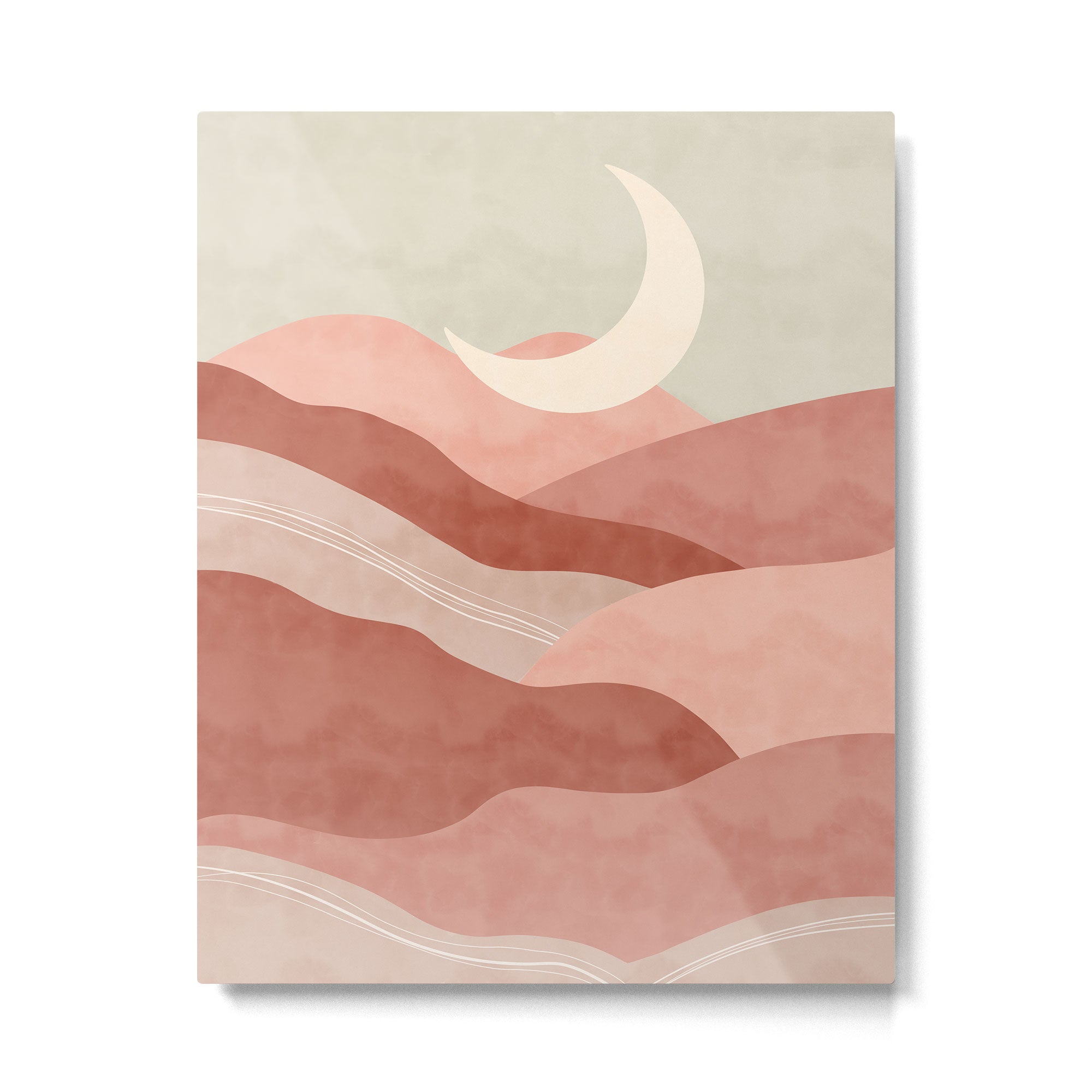 Reddish desert dunes moon Metal Print | TeksDecor