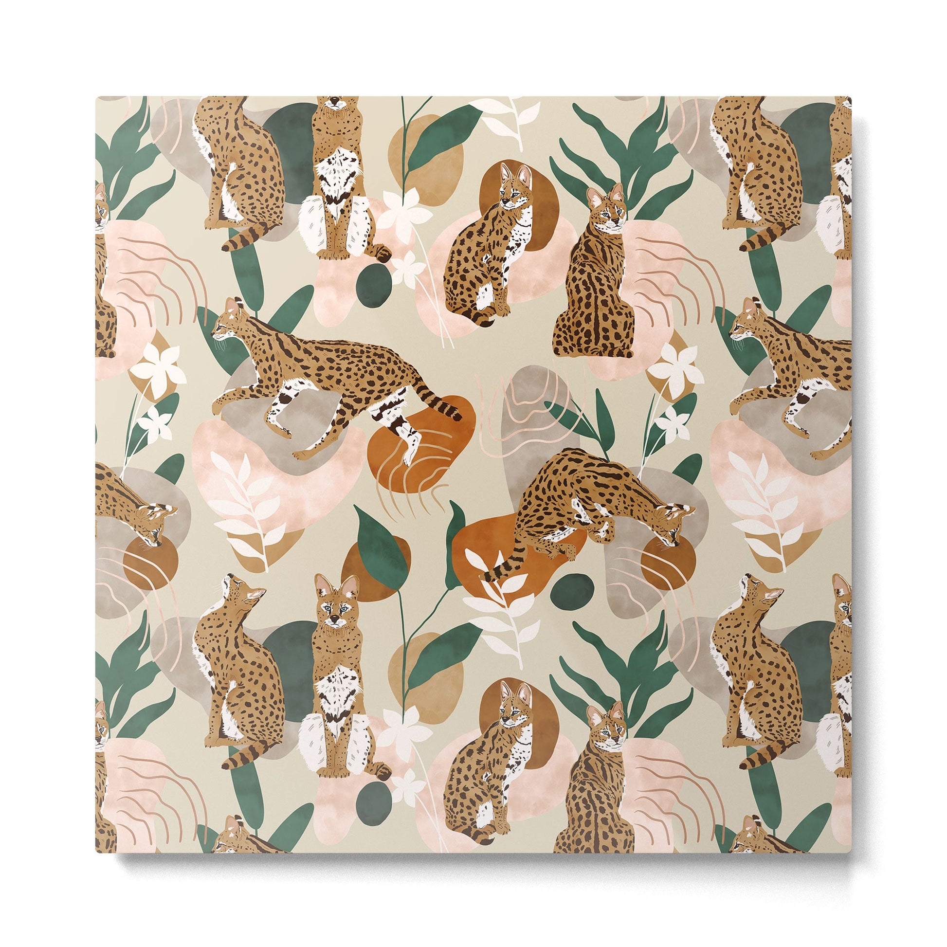 Serval cat abstract nature Metal Print | TeksDecor