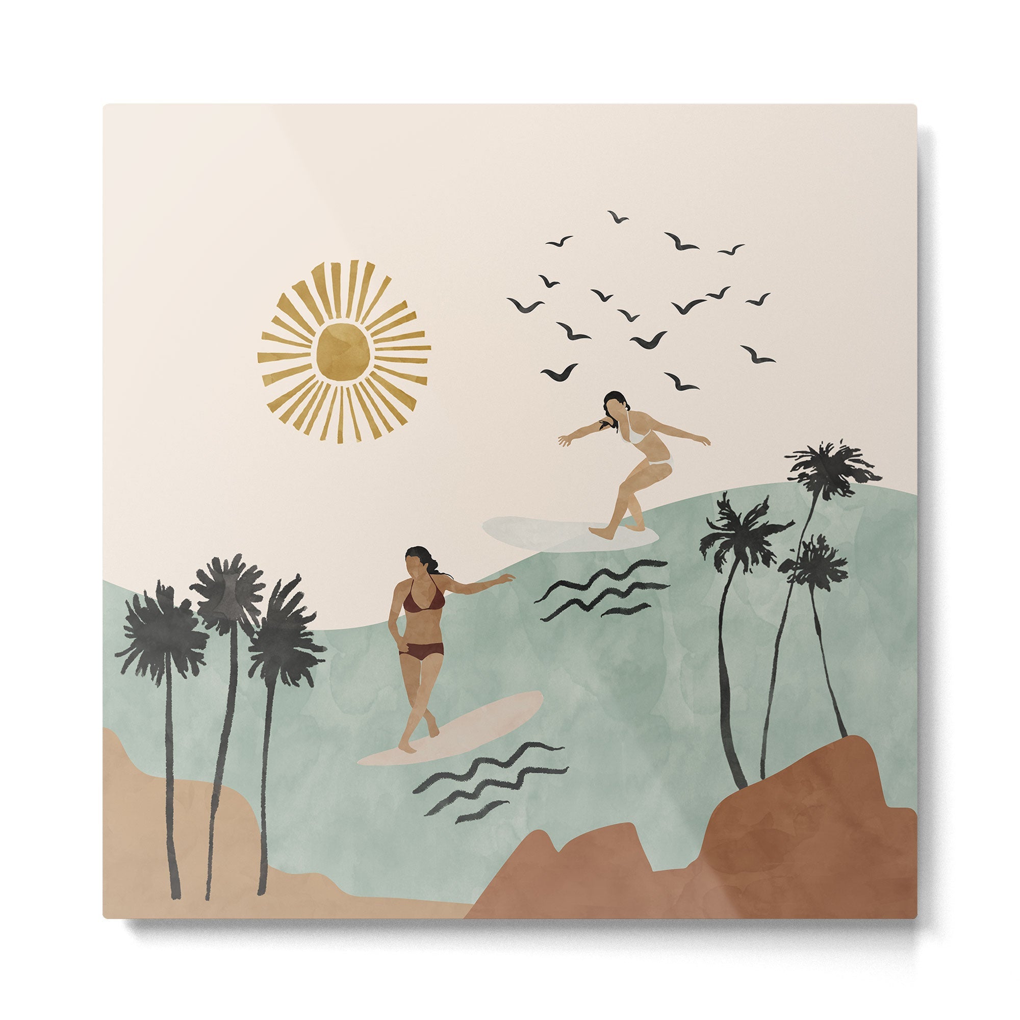 Sun sea and surf Metal Print | TeksDecor