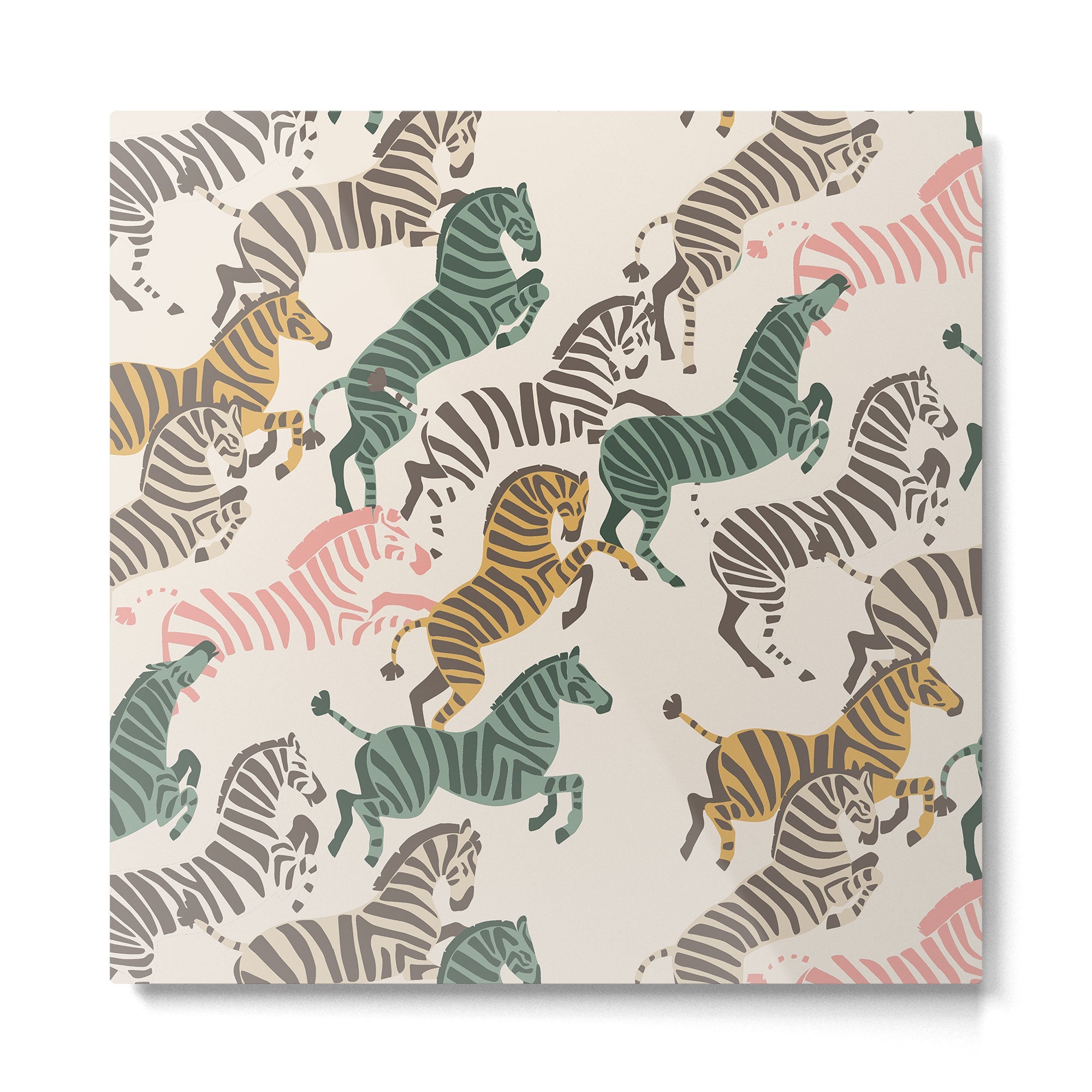 Zebra Stampede Metal Print | TeksDecor