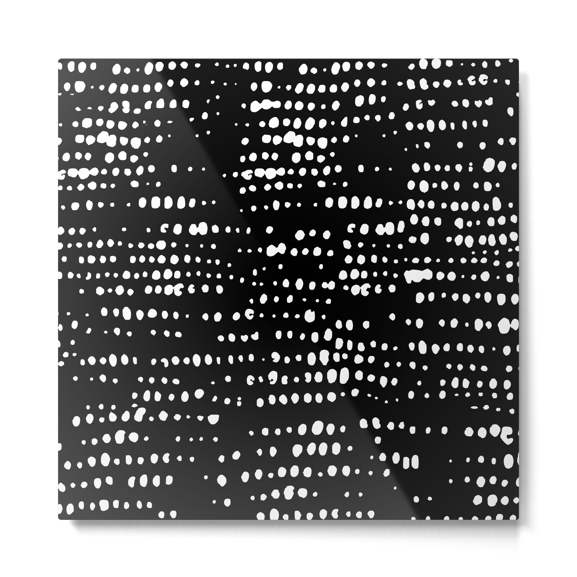 Abstract Spotted Pattern in Black and White Metal Print | TeksDecor