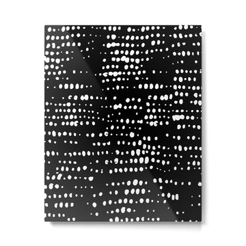 Abstract Spotted Pattern in Black and White Metal Print | TeksDecor