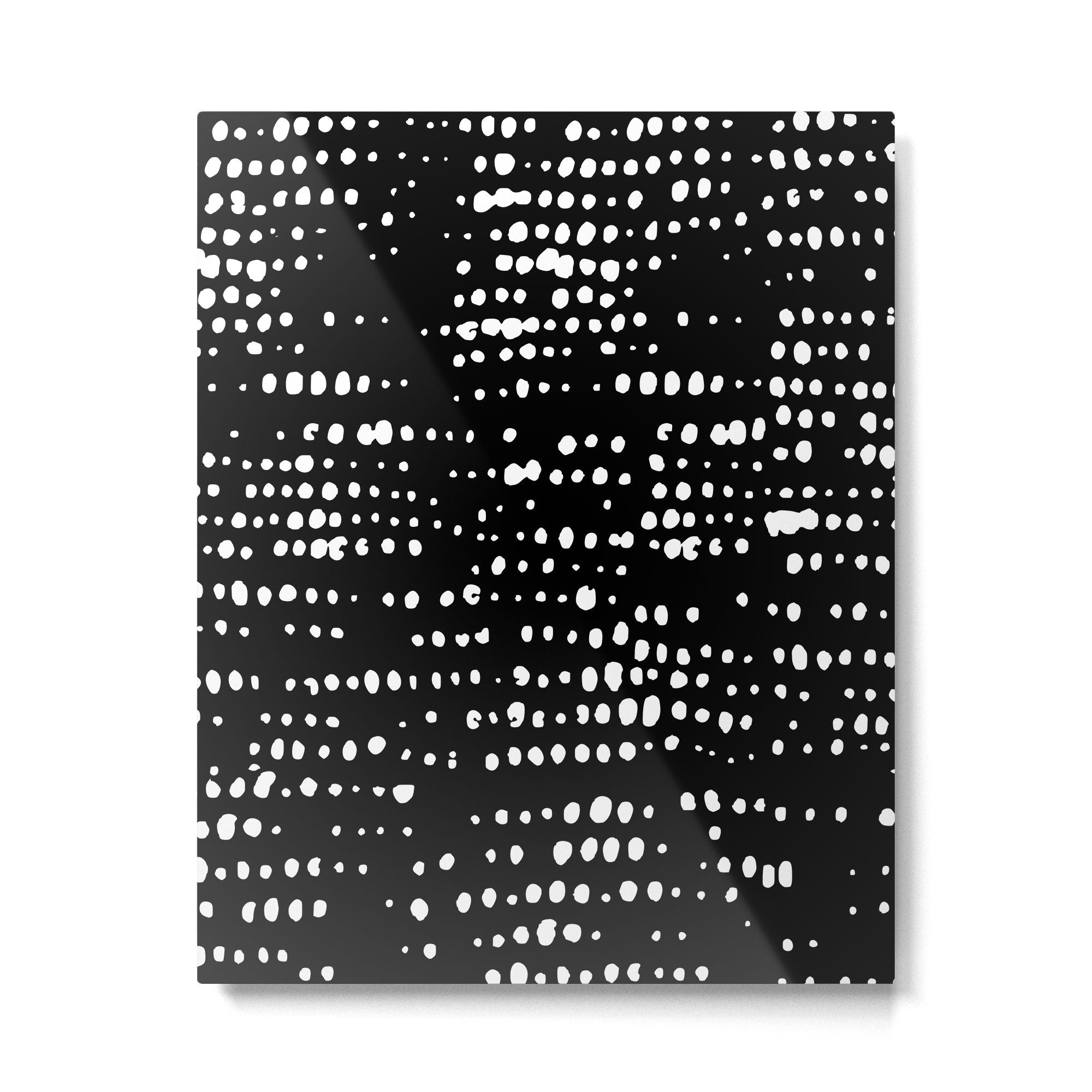 Abstract Spotted Pattern in Black and White Metal Print | TeksDecor