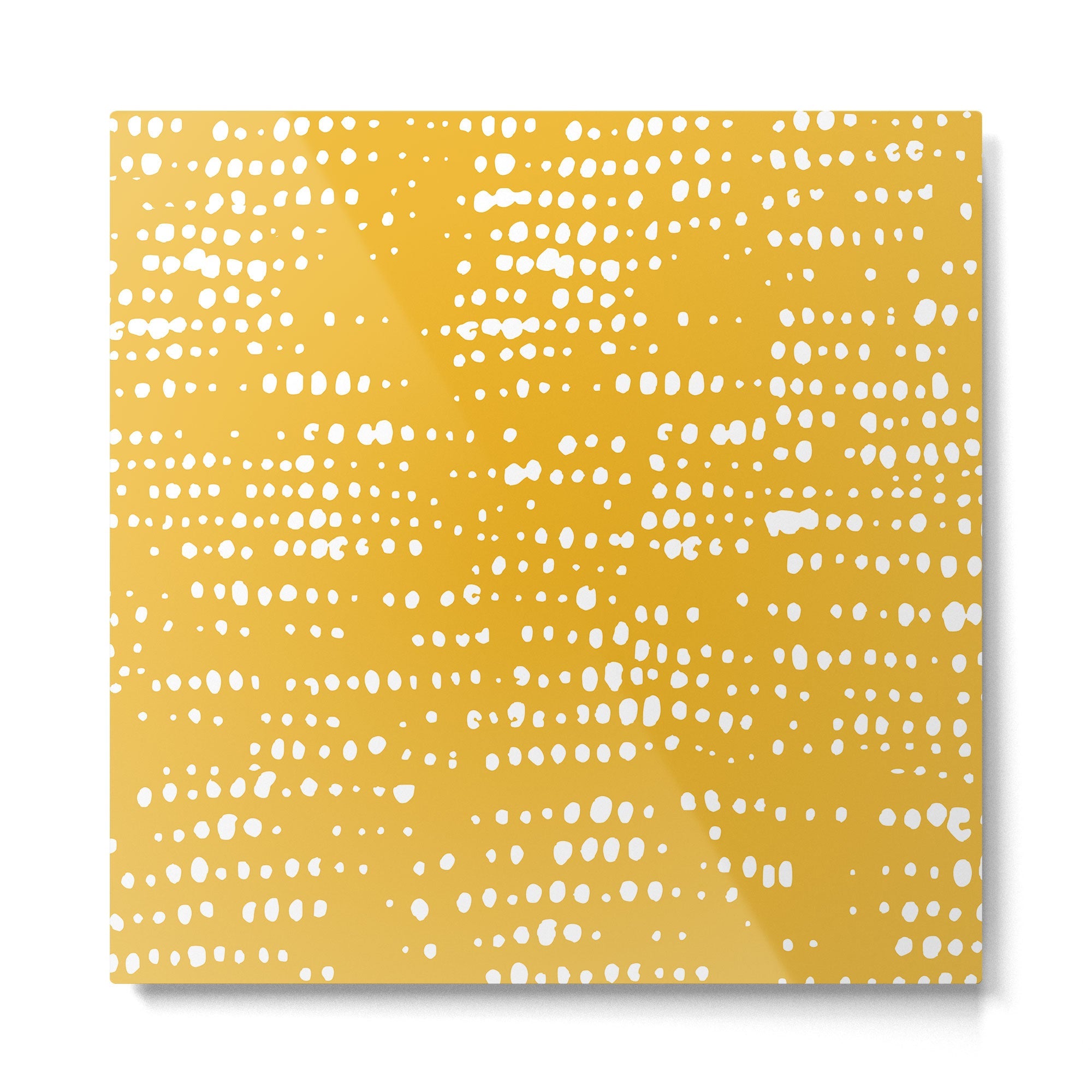 Abstract Spotted Pattern in Yellow Metal Print | TeksDecor