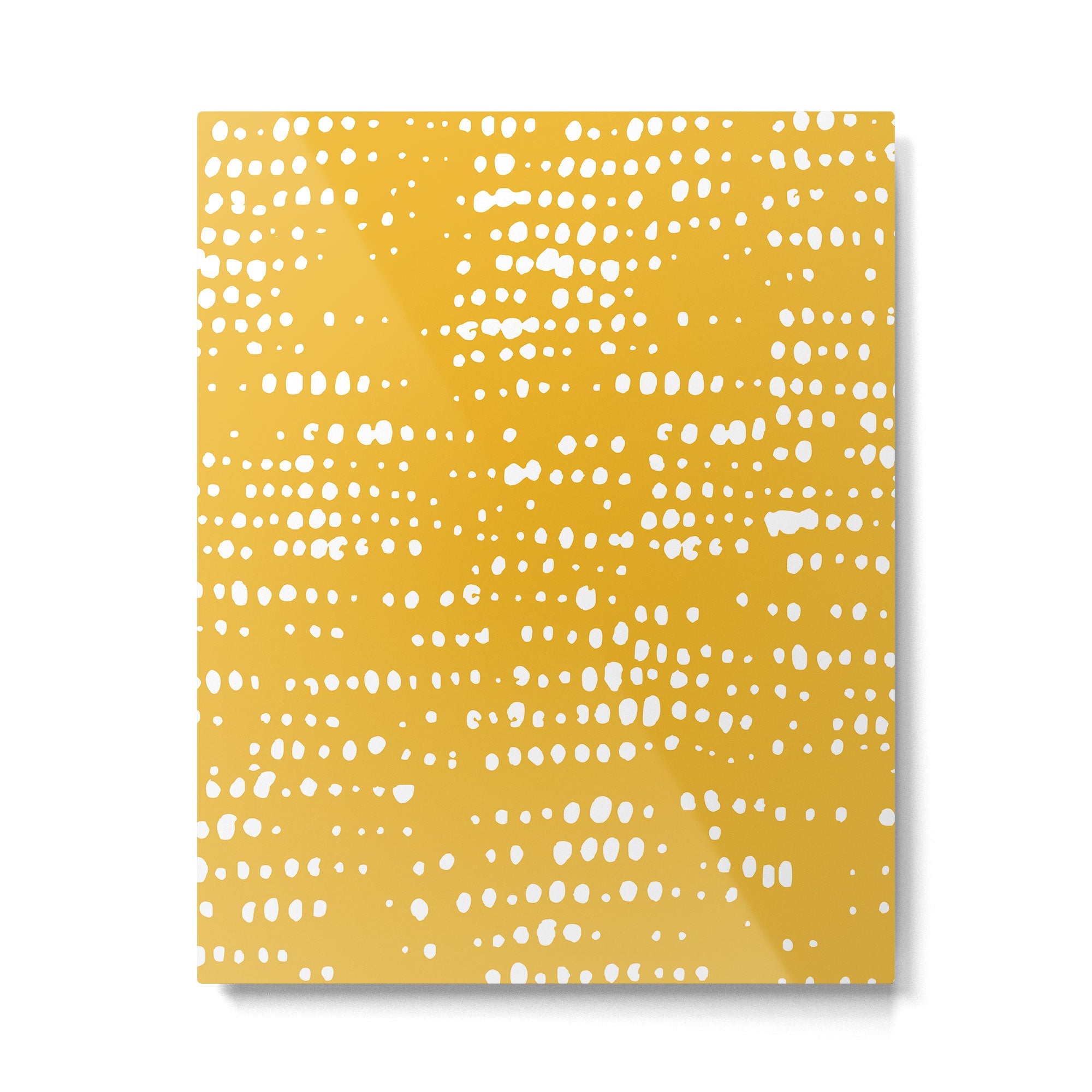 Abstract Spotted Pattern in Yellow Metal Print | TeksDecor