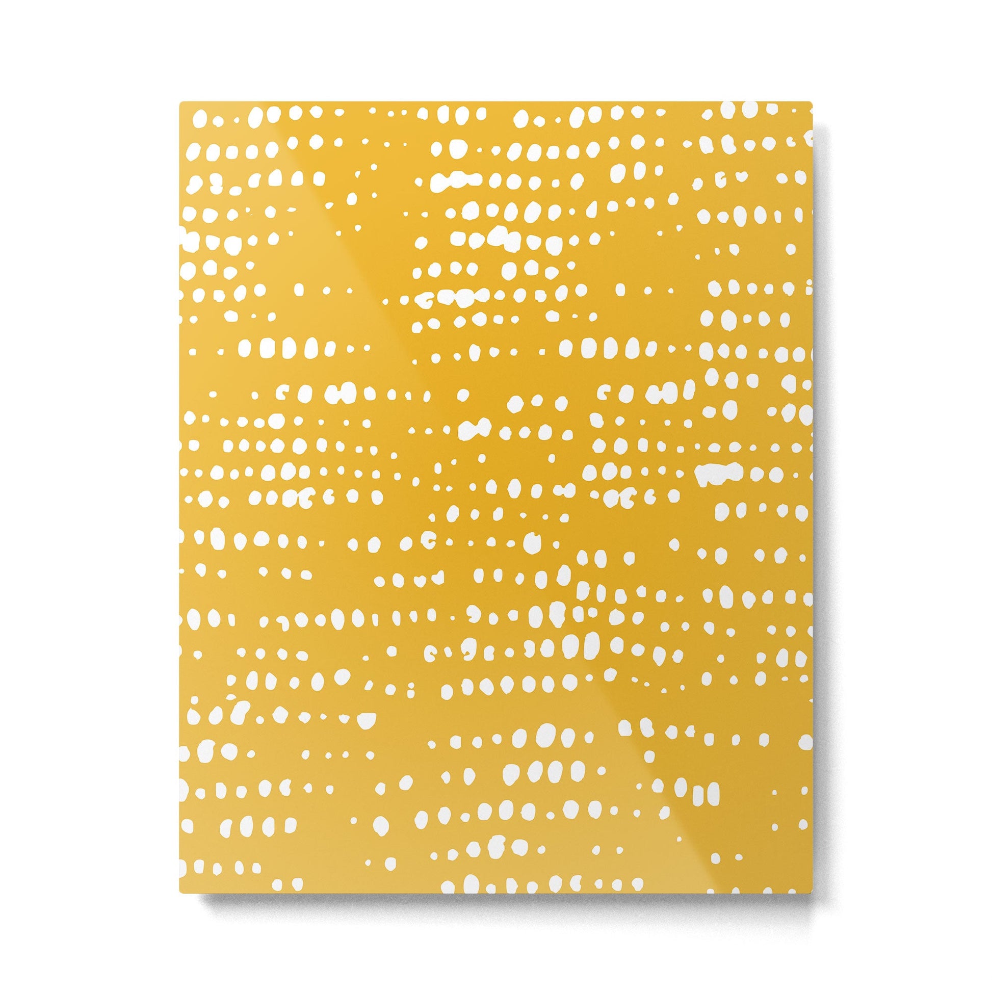 Abstract Spotted Pattern in Yellow Metal Print | TeksDecor