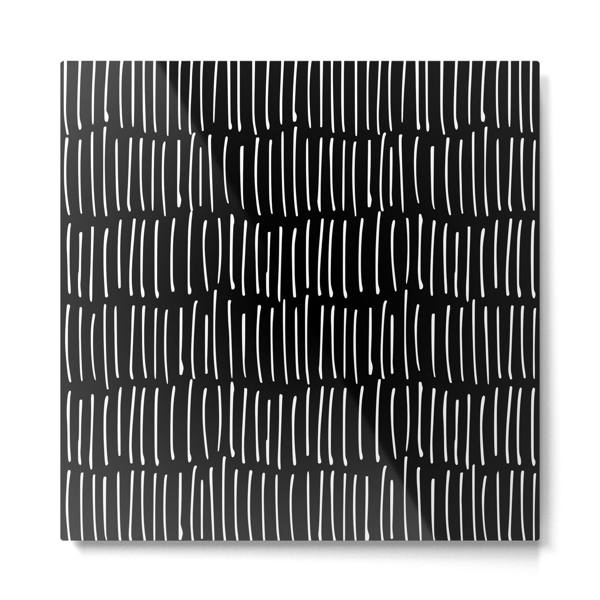 Black and White Minimal Stripe Metal Print | TeksDecor
